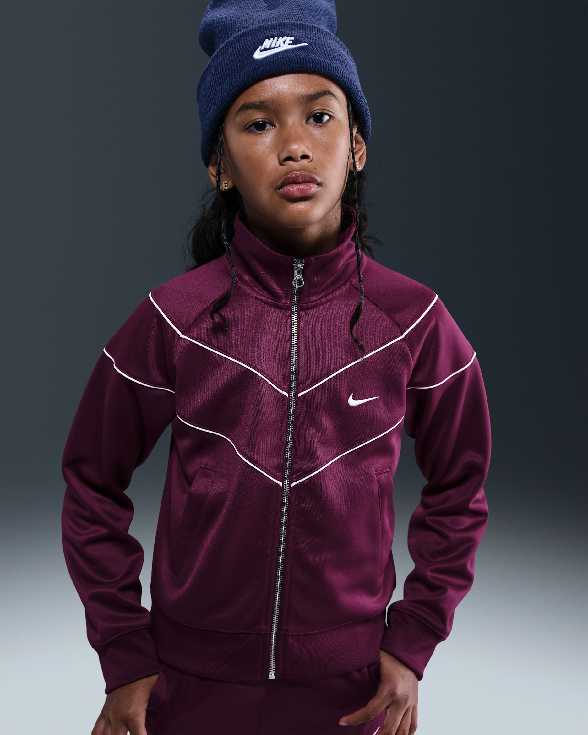 Veste de survêtement en maille Nike Sportswear pour ado (fille) - Bordeaux/Sail/Sail