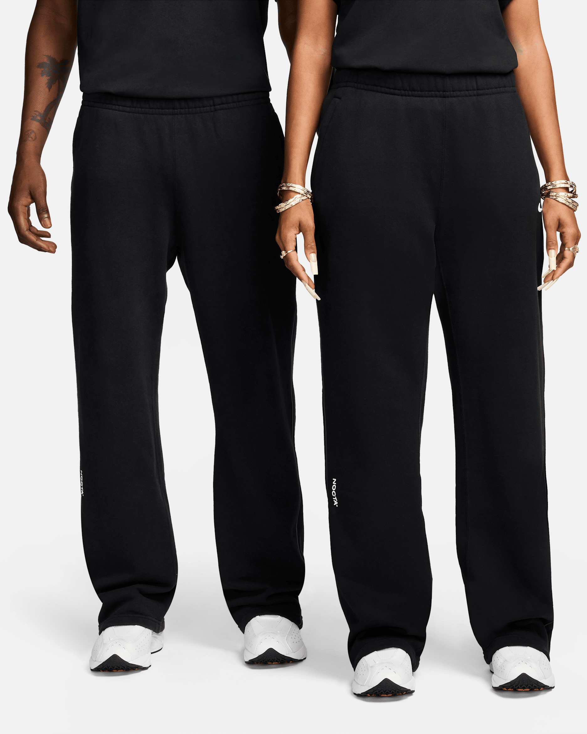 Pantaloni tuta con bordo aperto CS in fleece NOCTA NOCTA - Nero/Nero/Bianco