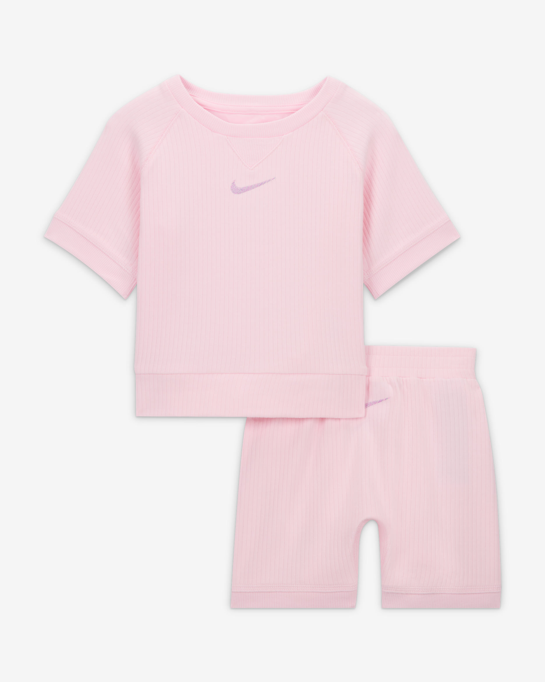 Conjunto de shorts para bebé (12-24 M) Nike ReadySet - Espuma rosa
