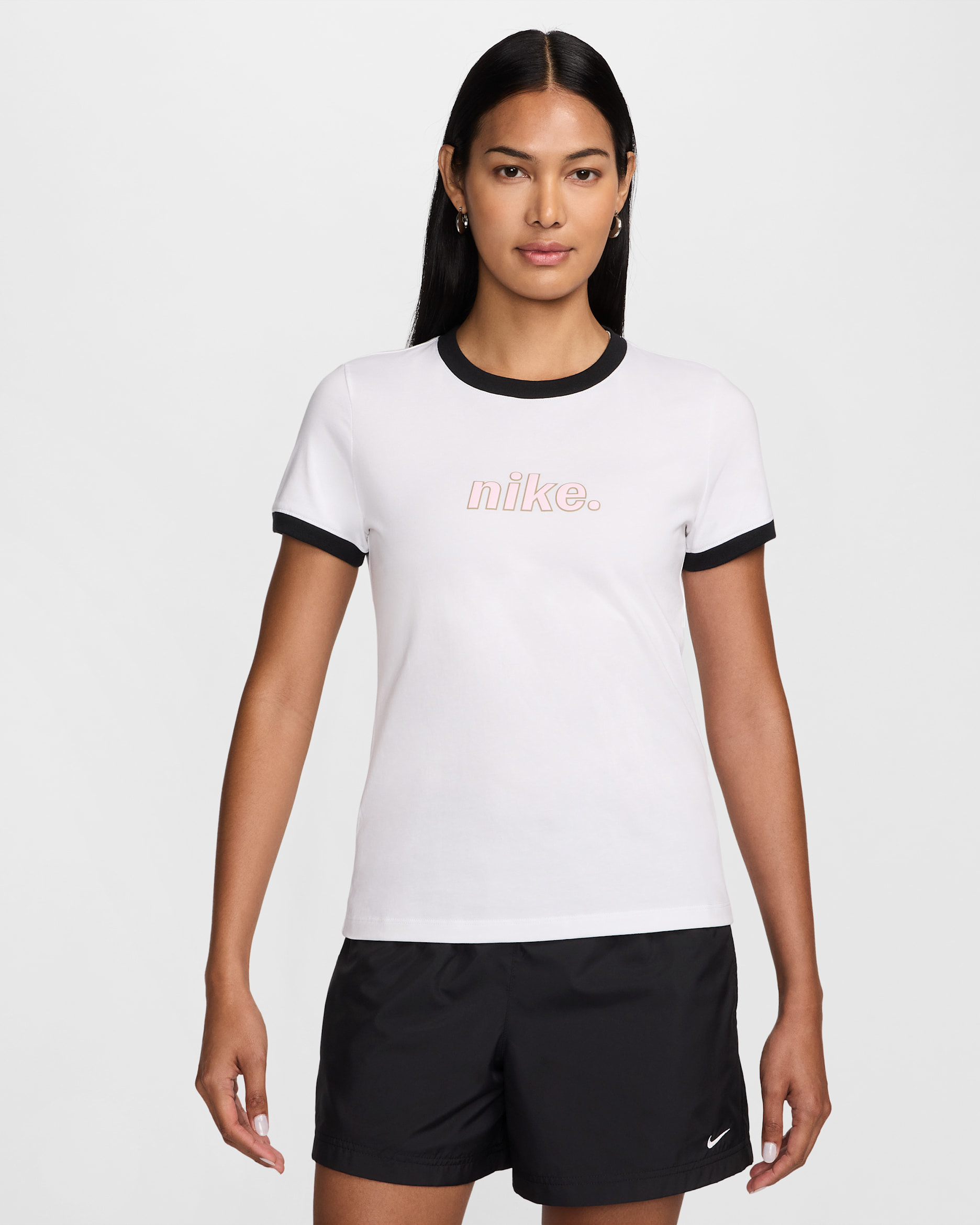 Nike Sportswear Women's Ringer T-Shirt - White/Black/Black