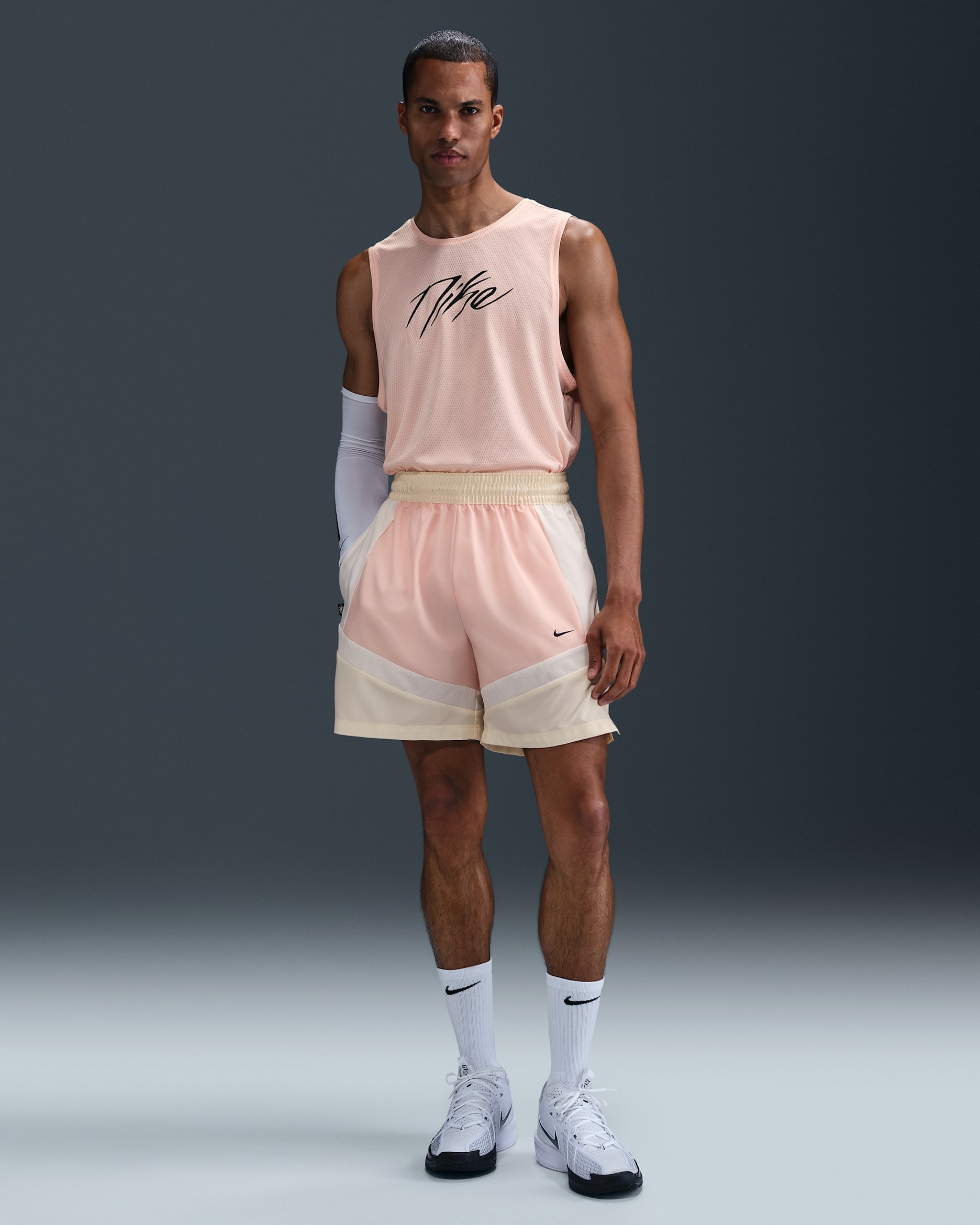 Nike Icon Men's 6" Woven Basketball Shorts - Coconut Milk/Washed Coral/Sail/Black
