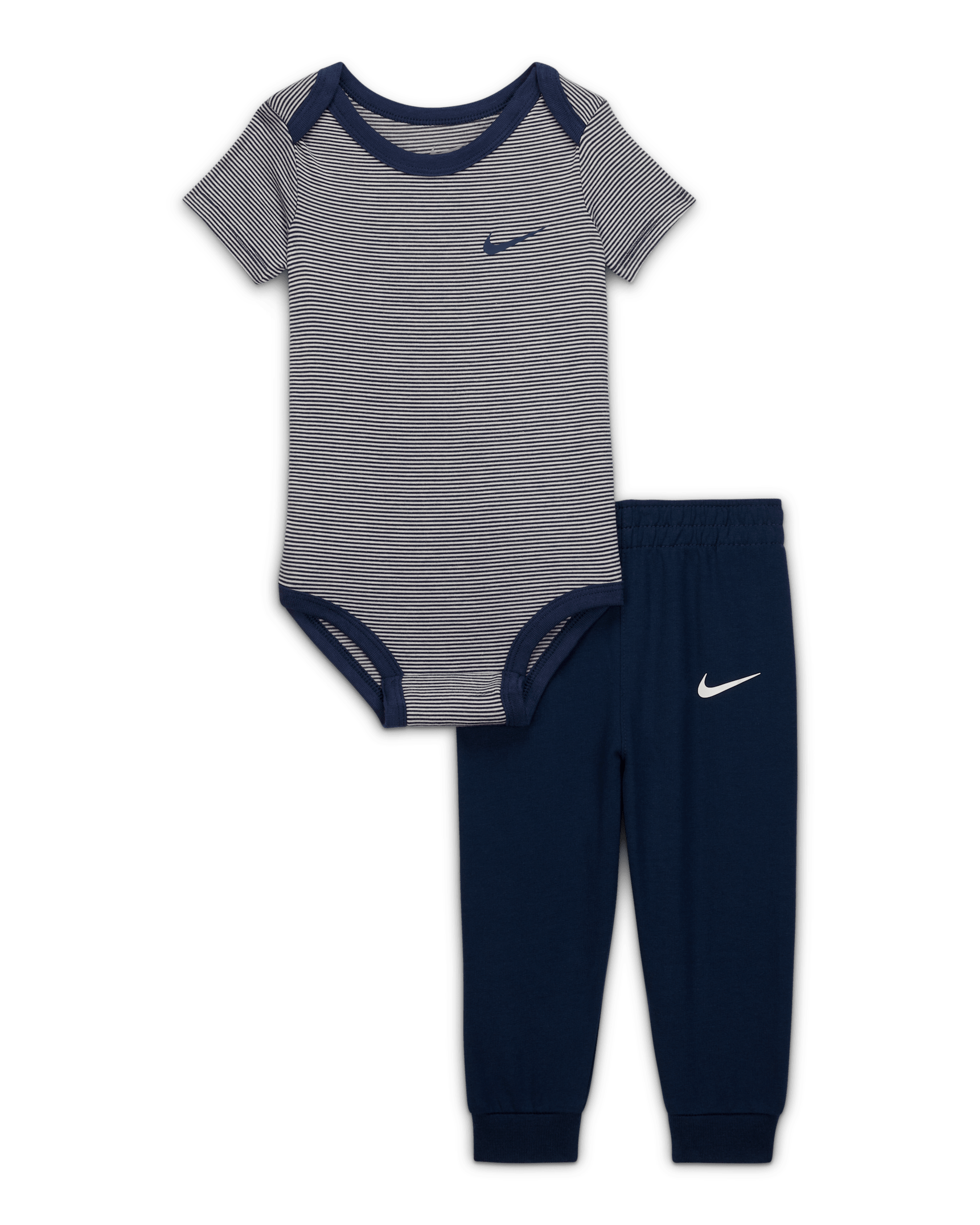 Nike Baby (0-6M) Striped Bodysuit and Joggers Set - Midnight Navy