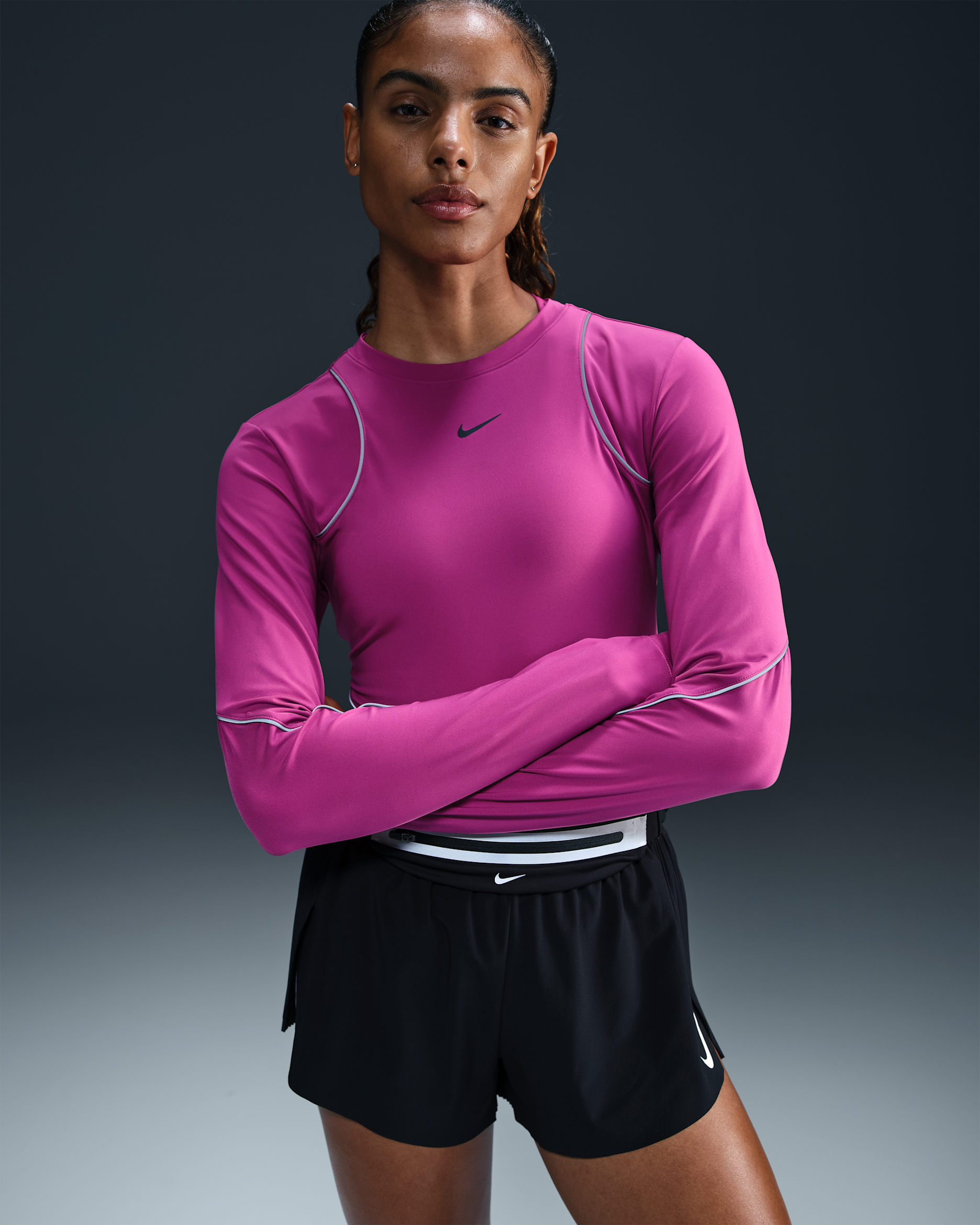 Nike Running Division Women's Long-Sleeve Running Top - Hot Fuchsia