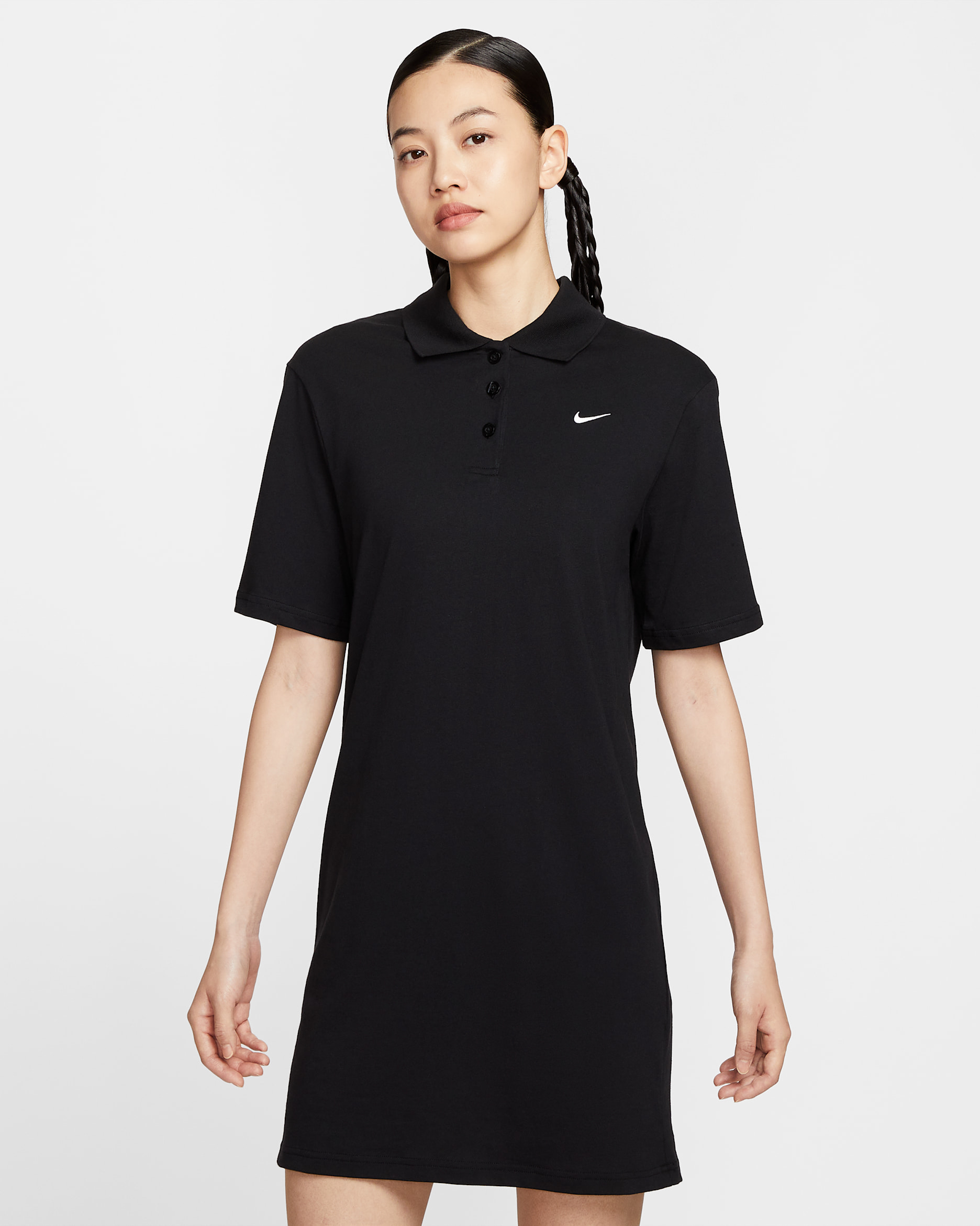 Nike Sportswear Essential Women's Short-Sleeve Polo Dress - Black/Sail