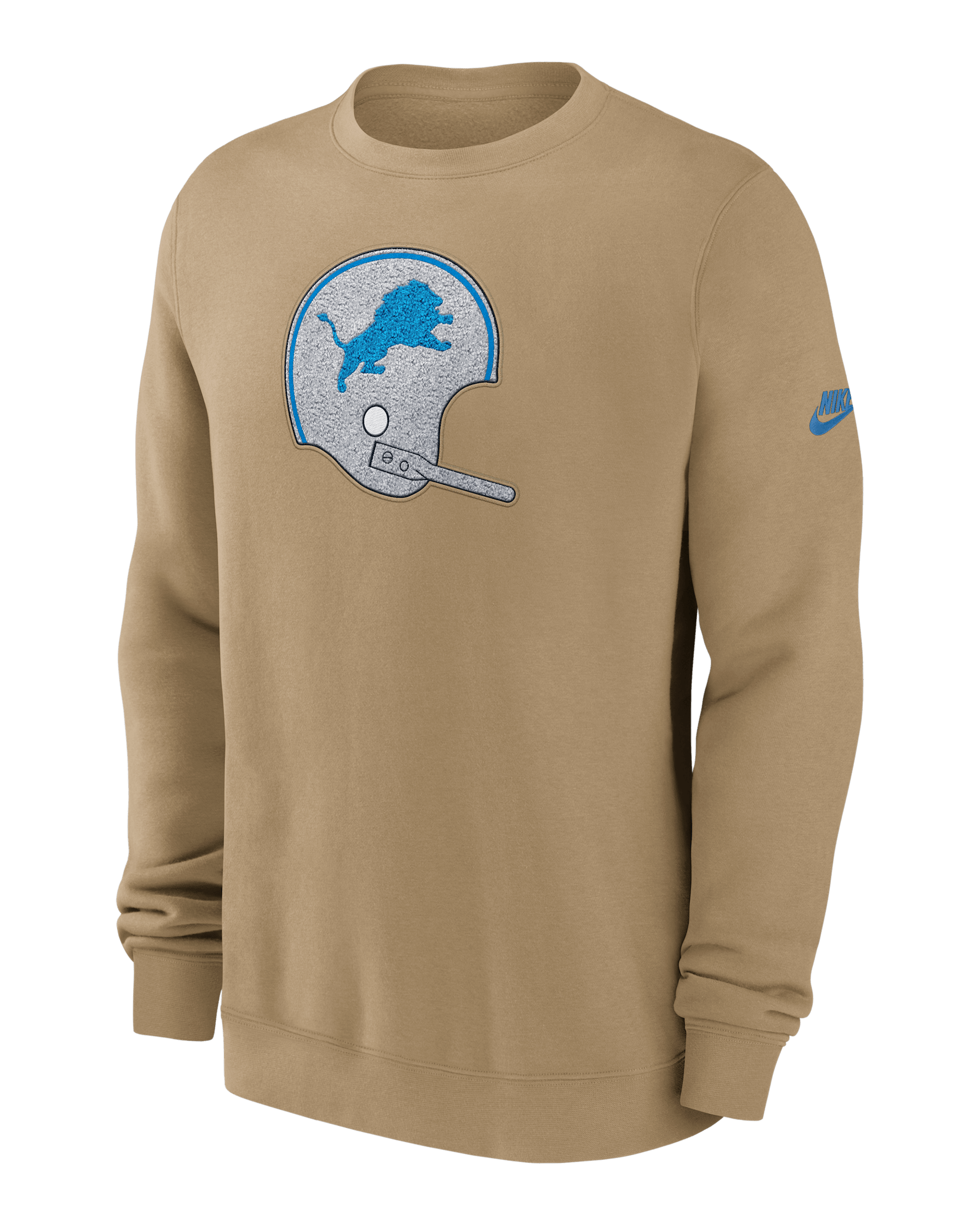 Detroit Lions Swing Pass Rewind Club Men's Nike NFL Pullover Crew - Tan/Beige