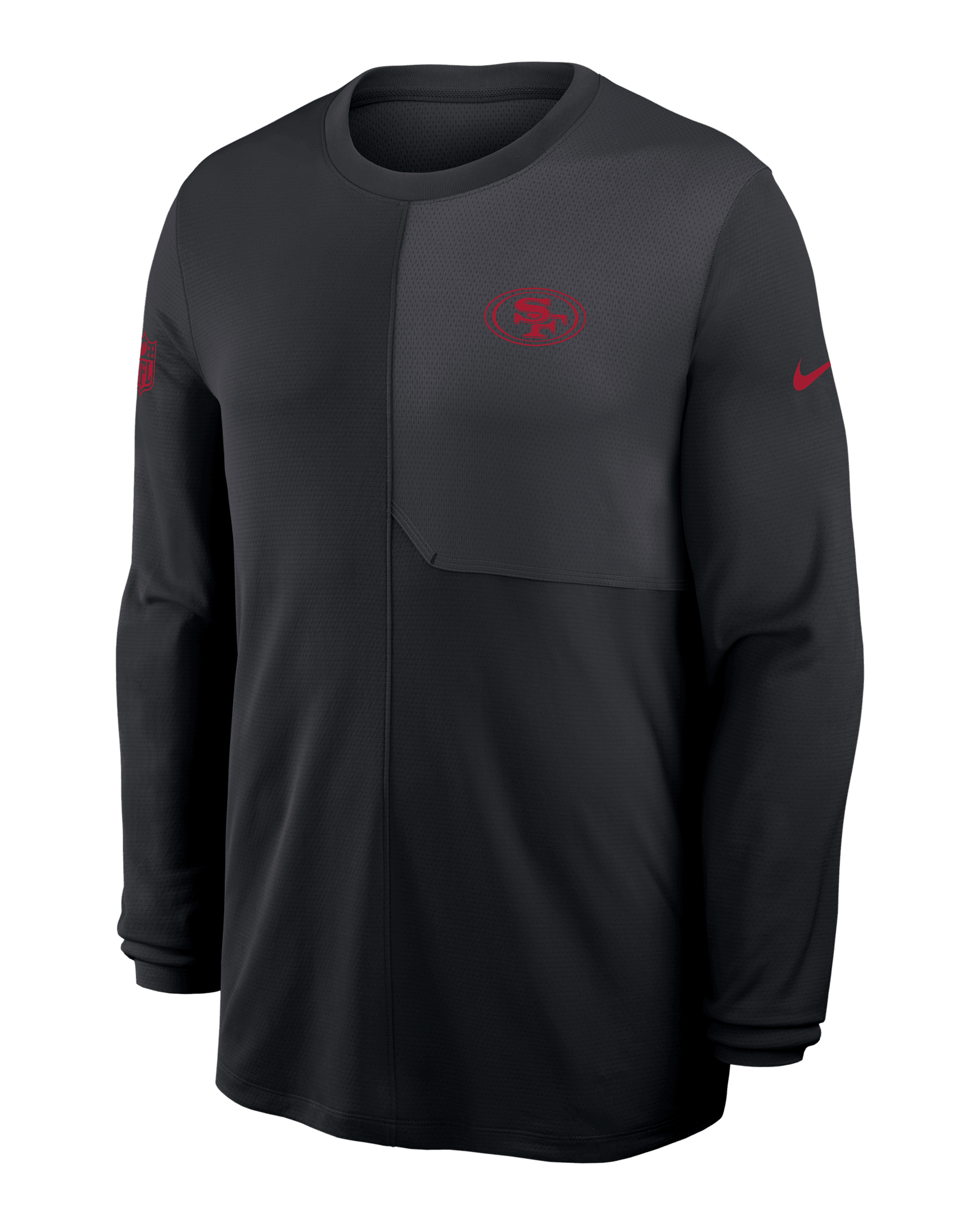 San Francisco 49ers Sideline Coach Men's Nike Dri-FIT NFL Long-Sleeve Top - Black