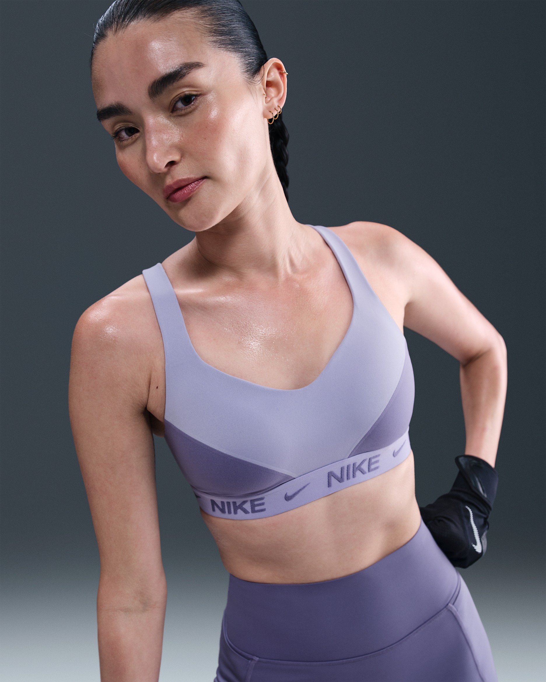 Nike Indy 高度支撐型女款可調式襯墊運動內衣 - Lilac Ice/Dusty Amethyst