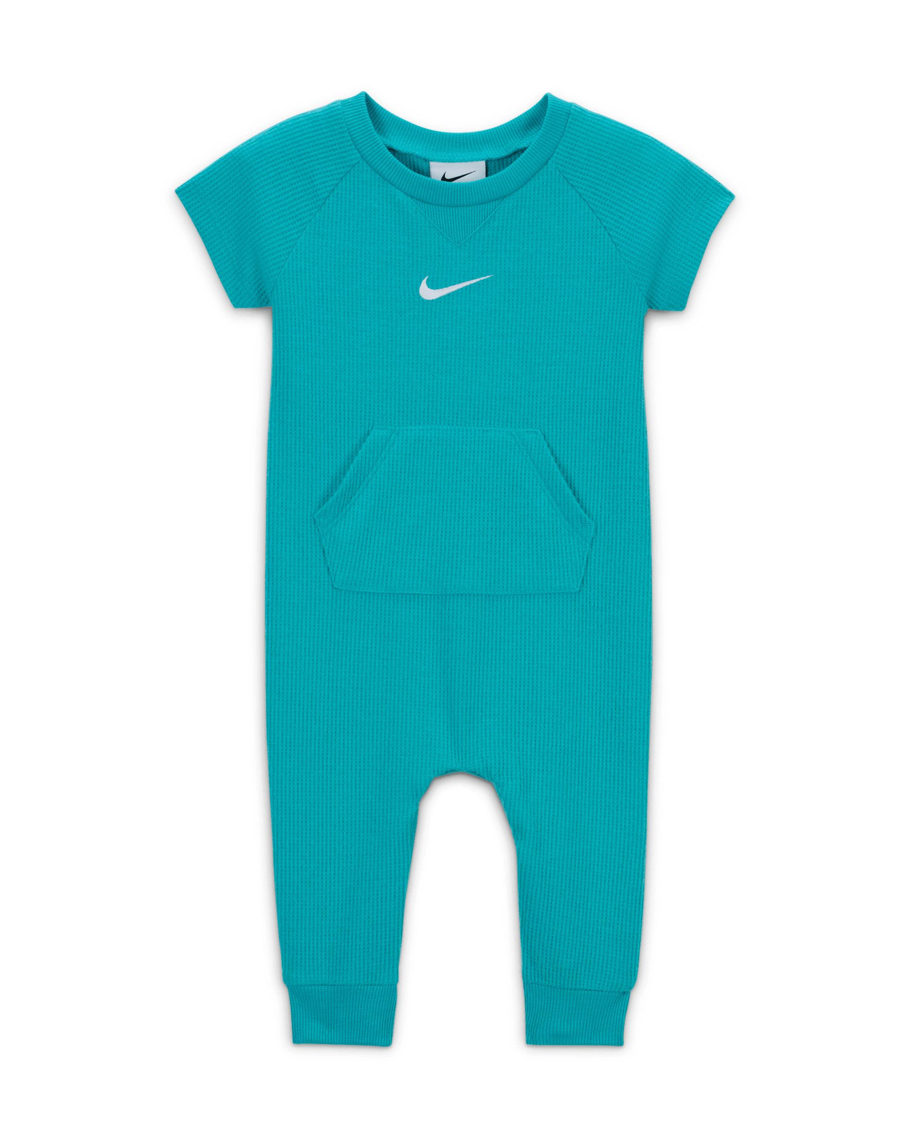 Nike Essentials Baby (0-9M) Short Sleeve Waffle Knit Coverall - Dusty Cactus