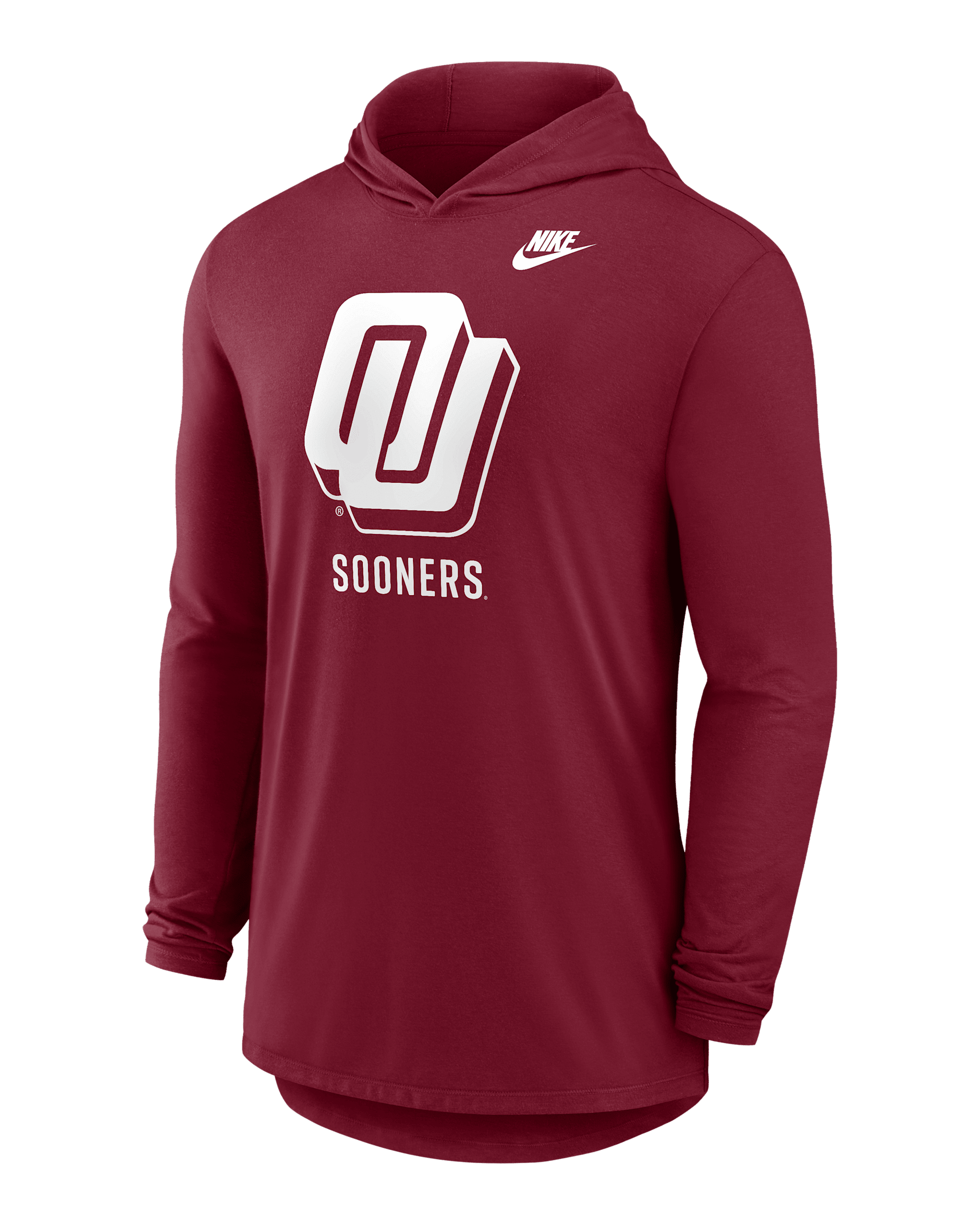 Oklahoma Legacy Men's Nike Dri-FIT College Long-Sleeve Hooded T-Shirt - Crimson