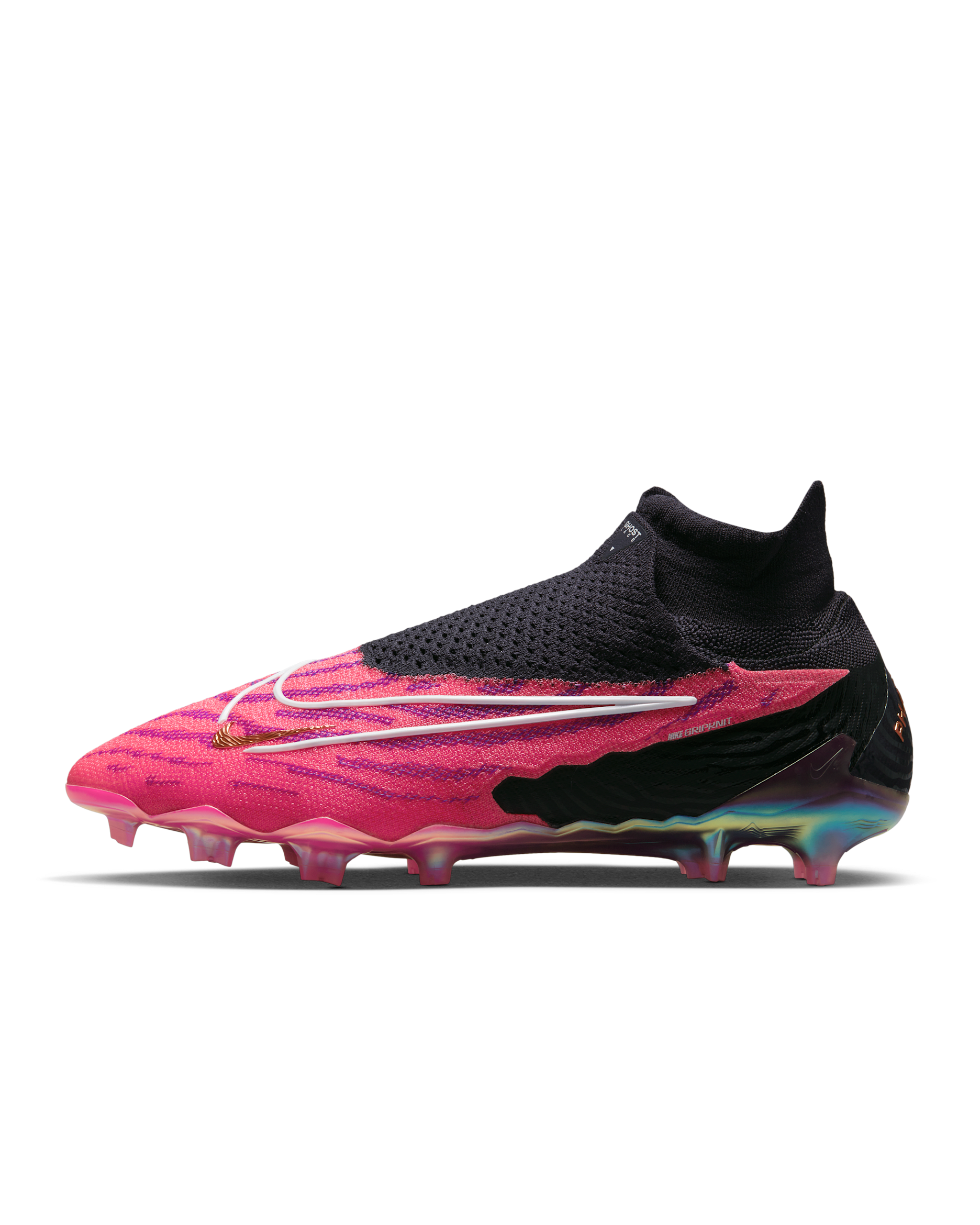 รองเท้าสตั๊ดฟุตบอลหุ้มข้อสูงสำหรับพื้นสนามทั่วไป Nike Phantom GX Elite - Hyper Pink/ขาว
