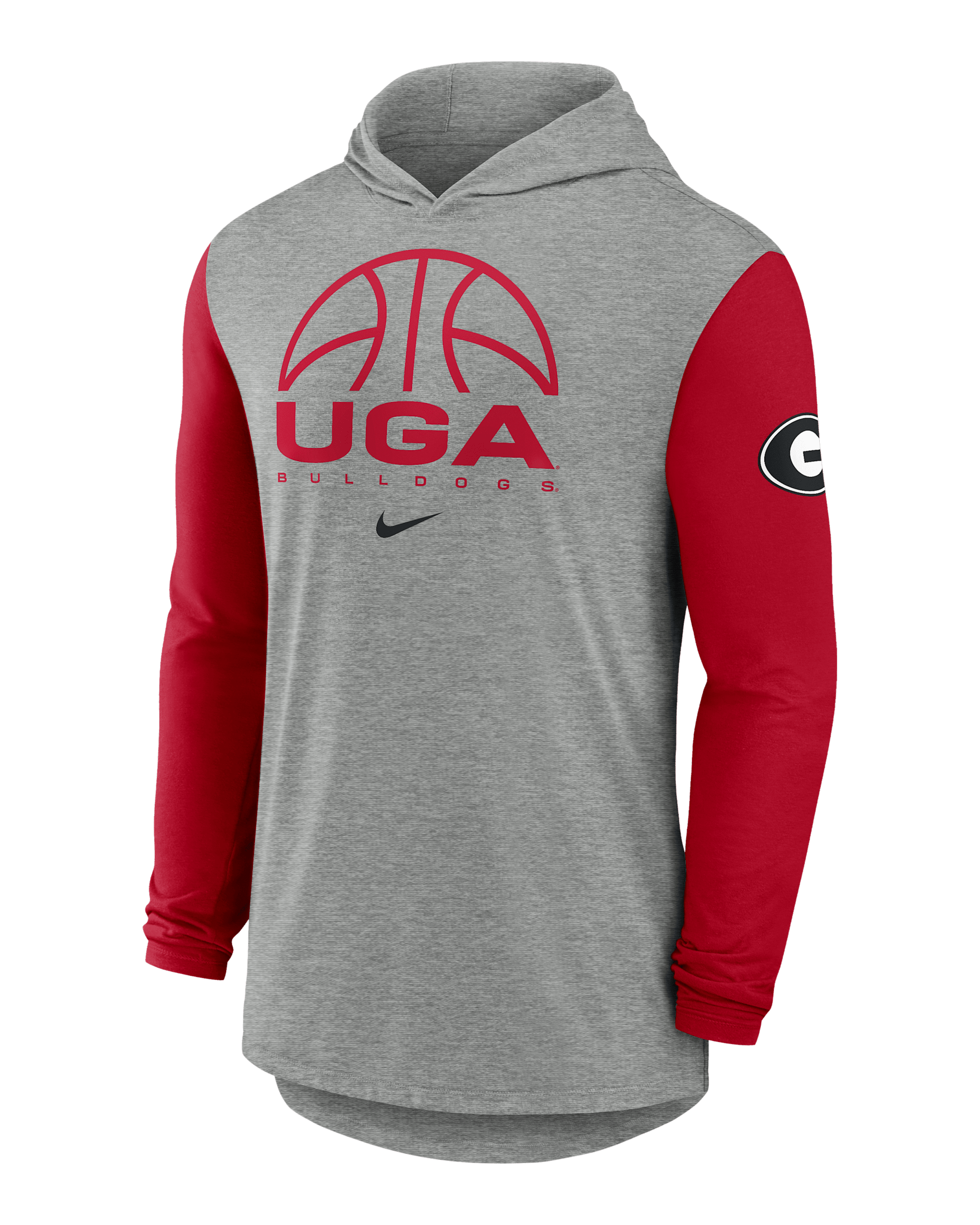 Georgia Basketball Men's Nike Dri-FIT College Long-Sleeve Hooded T-Shirt - Grey