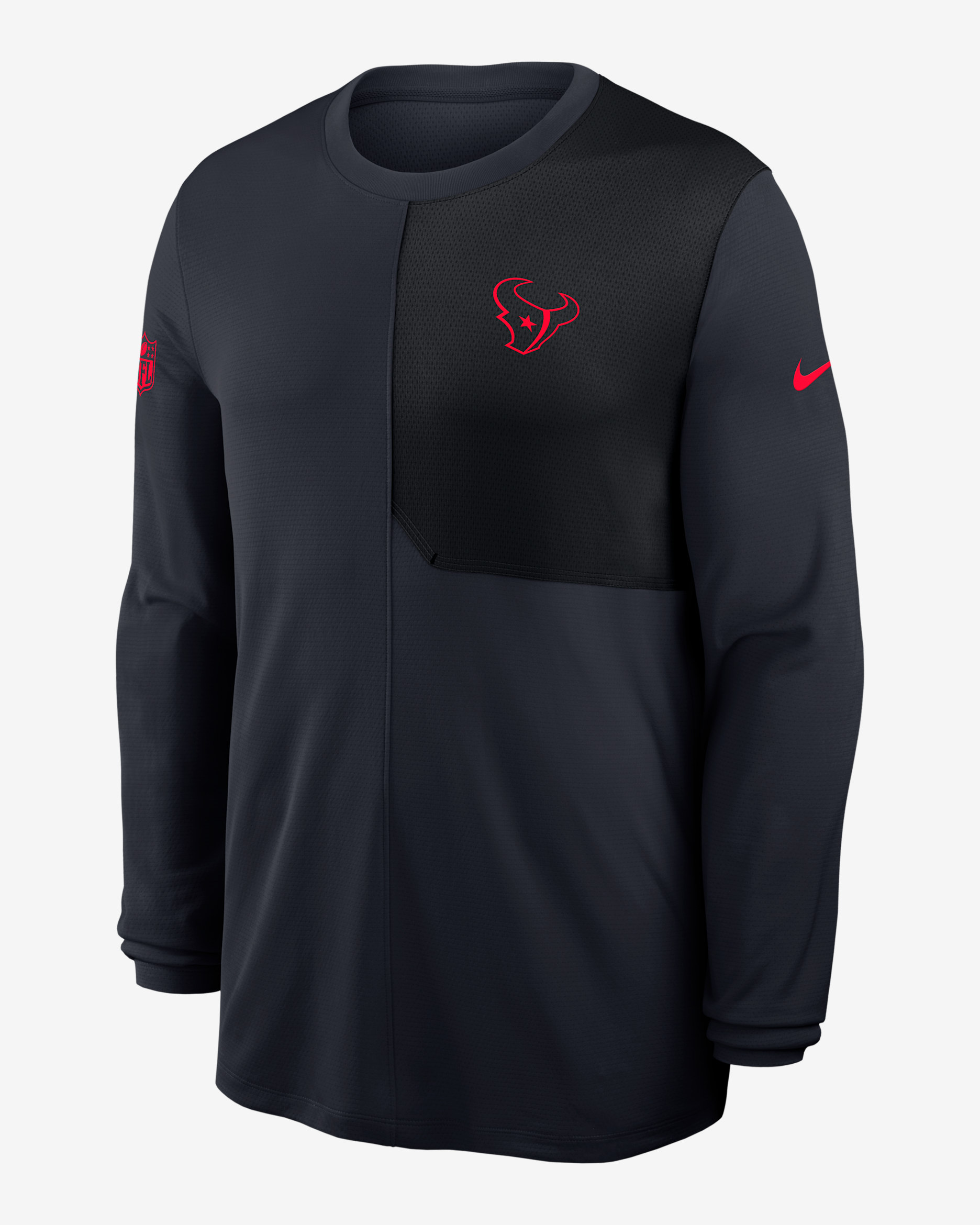 Houston Texans Sideline Coach Men's Nike Dri-FIT NFL Long-Sleeve Top - Blue