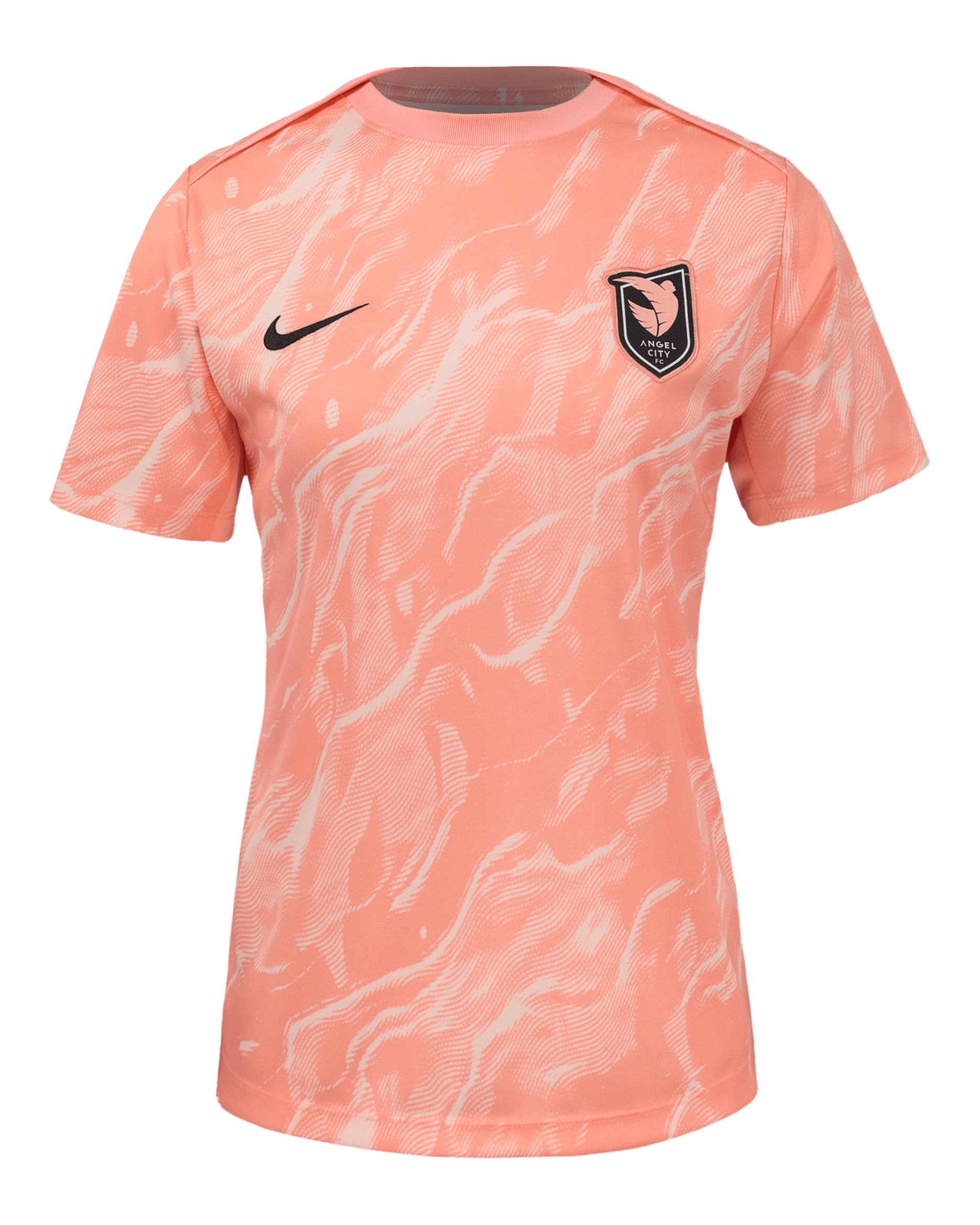 Angel City FC 2025 Women's Nike NWSL Short-Sleeve Pre-Match Top - Light Soft Pink/Bleached Coral