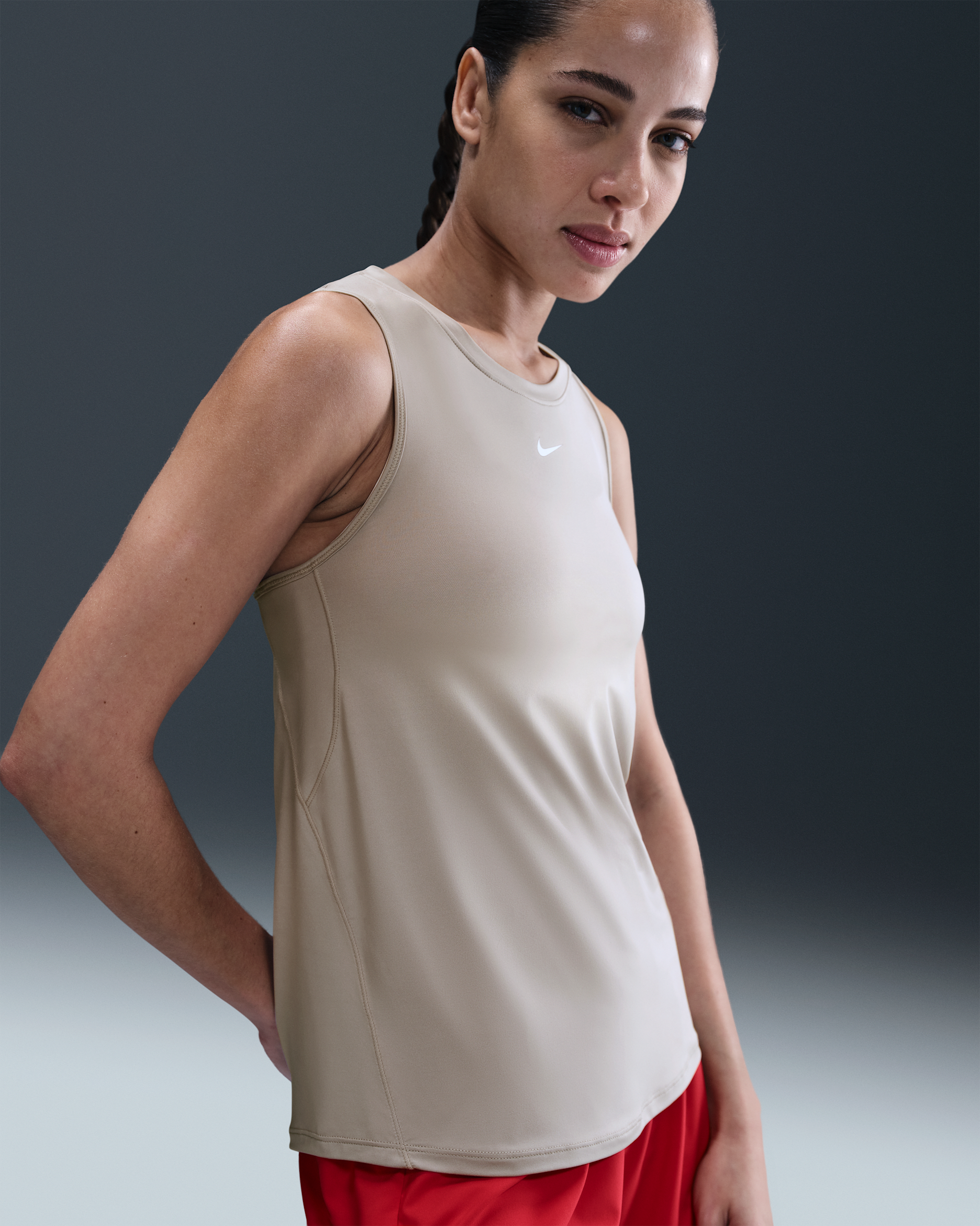 Linne Nike One Classic Dri-FIT för kvinnor - College Grey/Vit