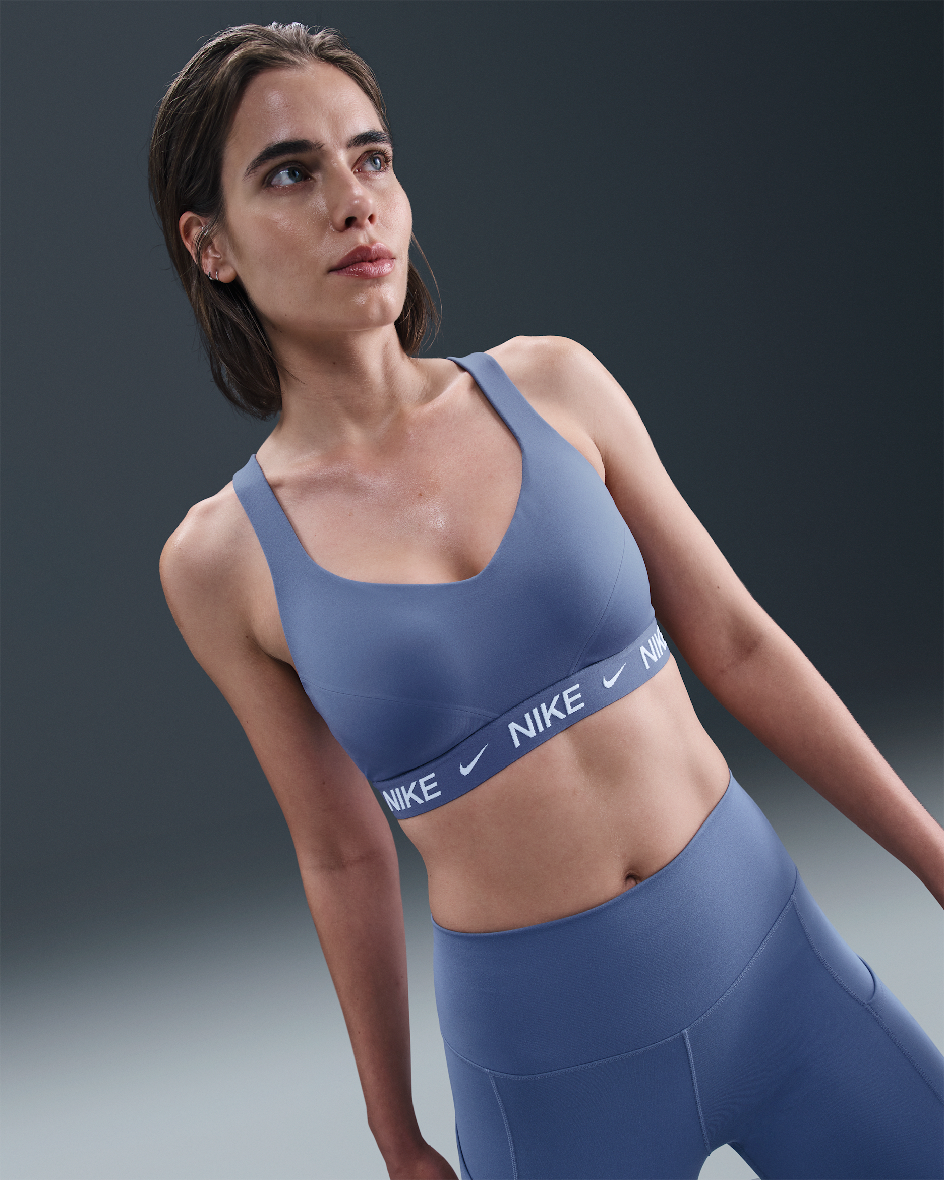 Nike Indy High-Support Women's Padded Adjustable Sports Bra - World Indigo
