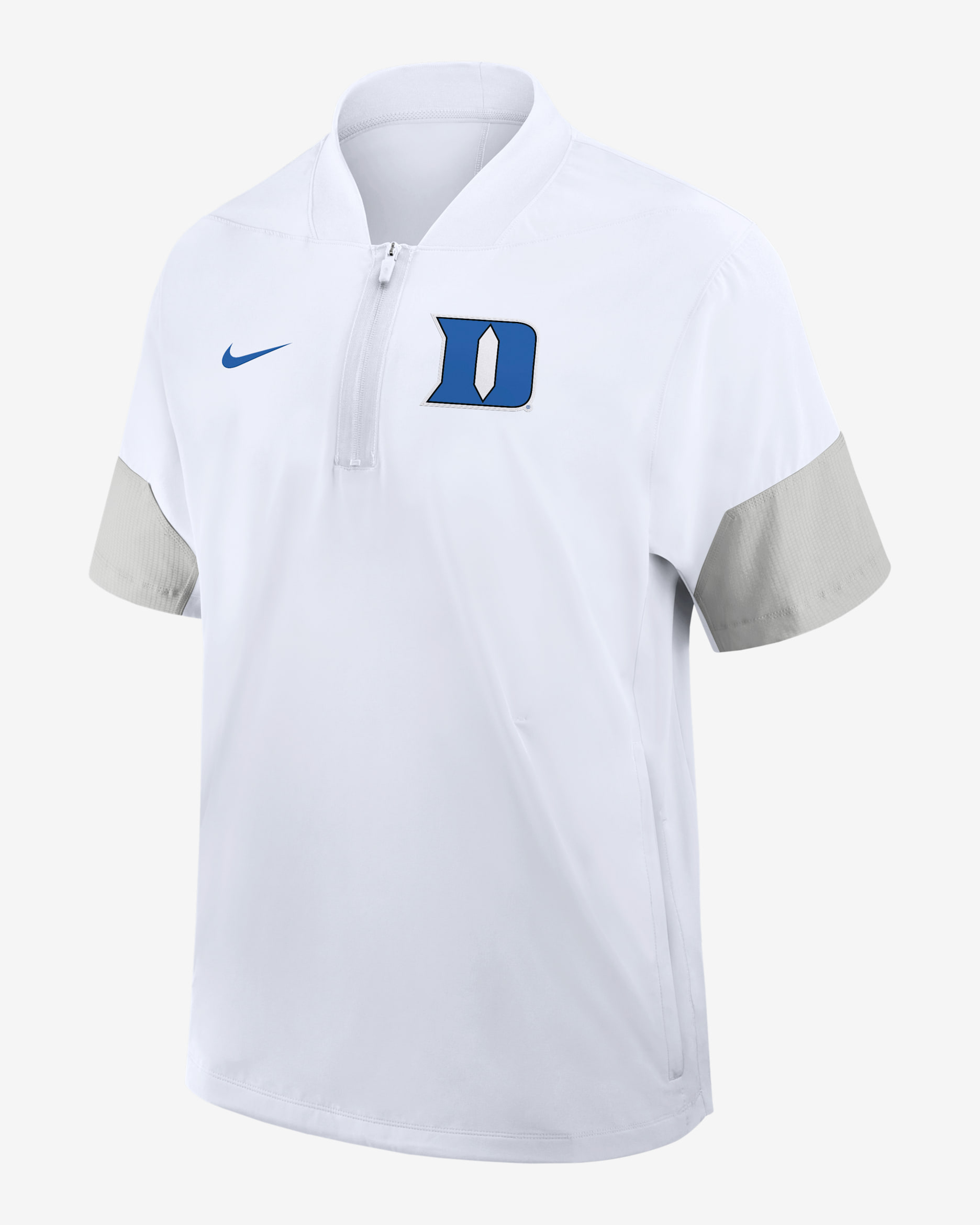 Duke Sideline Coach Men's Nike College 1/2-Zip Short-Sleeve Jacket - White