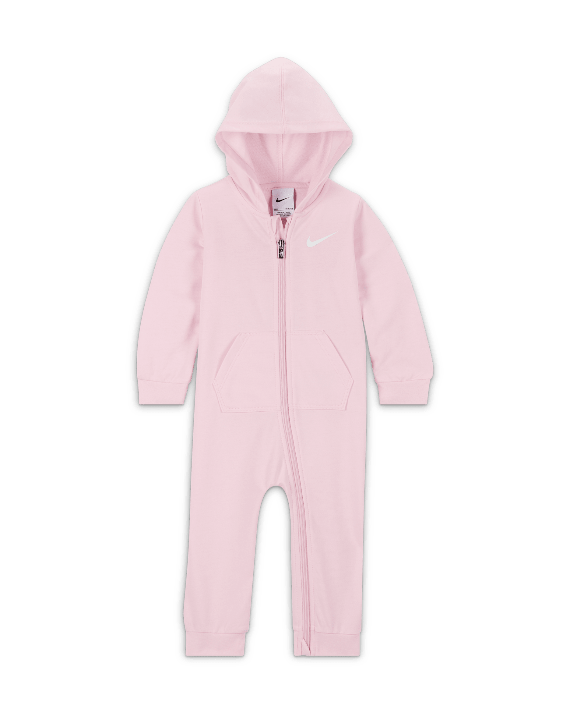 Nike Essentials Baby (12-24M) Hooded Coverall - Pink Foam