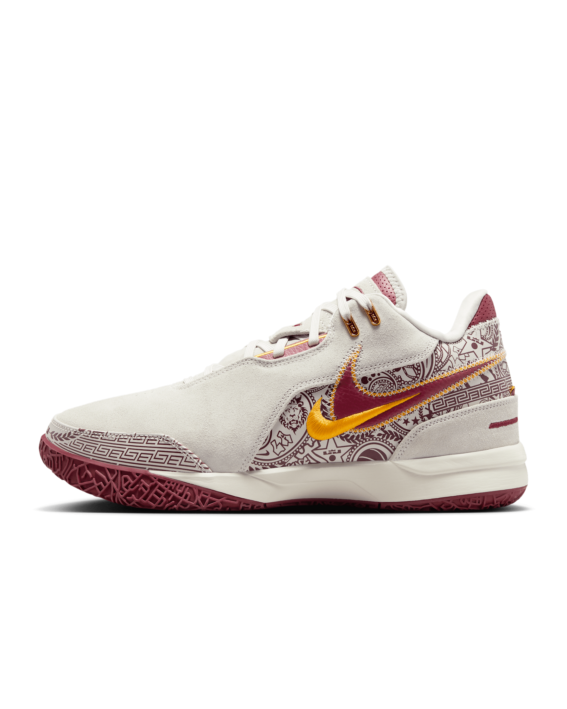 รองเท้าบาสเก็ตบอล LeBron NXXT Gen AMPD EP - Light Bone/University Gold/Team Crimson