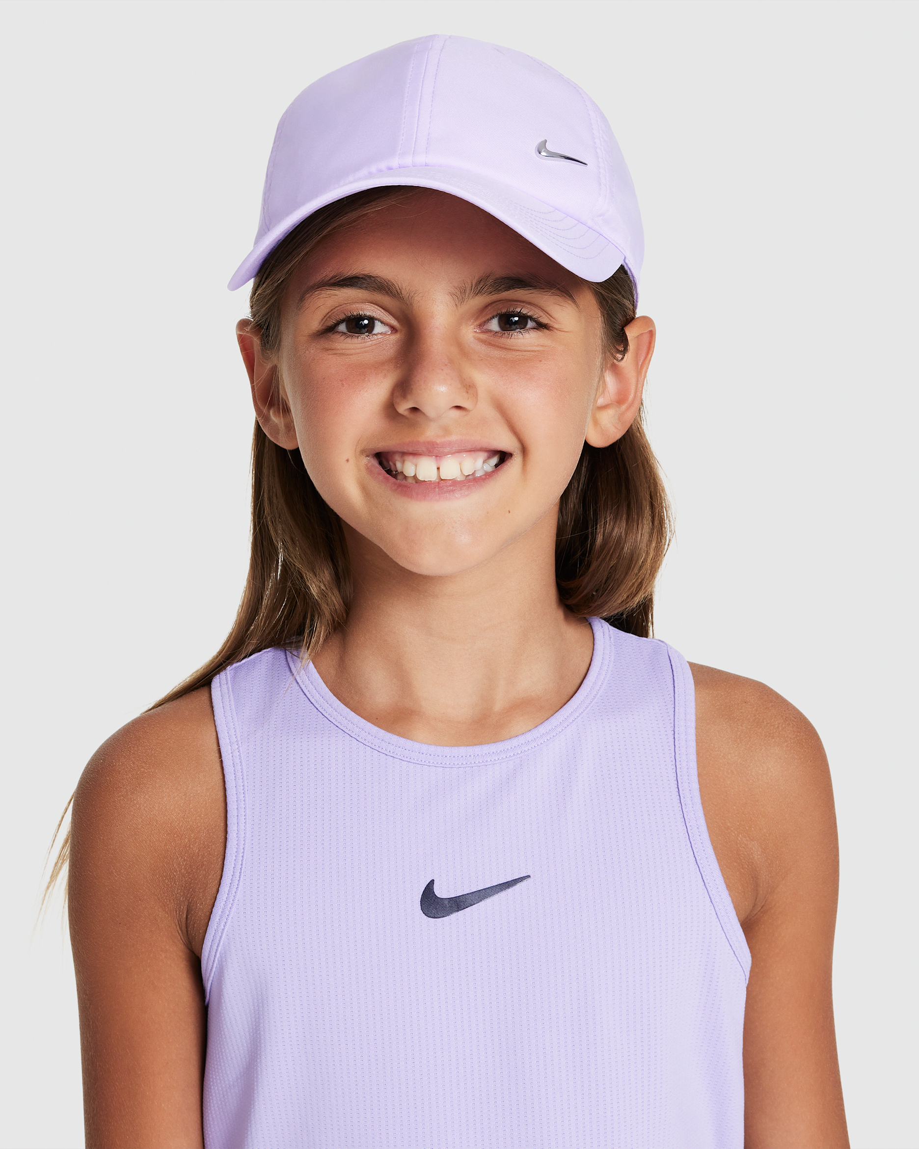 Nike Dri-FIT Club Kids' Unstructured Metal Swoosh Cap - Lilac Bloom/Metallic Silver