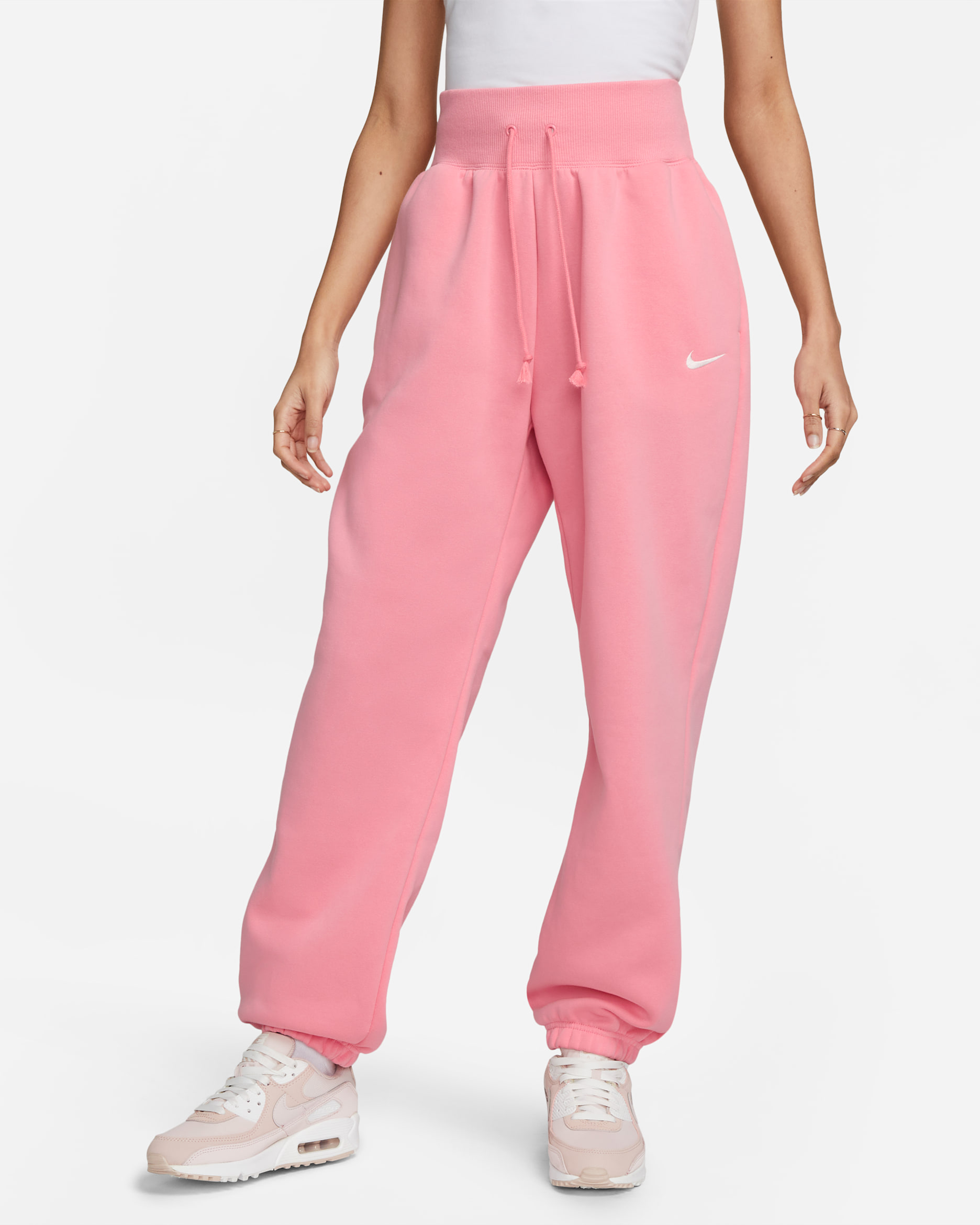Nike Sportswear Phoenix Fleece Women's High-Waisted Oversized Sweatpants - Coral Chalk/Sail