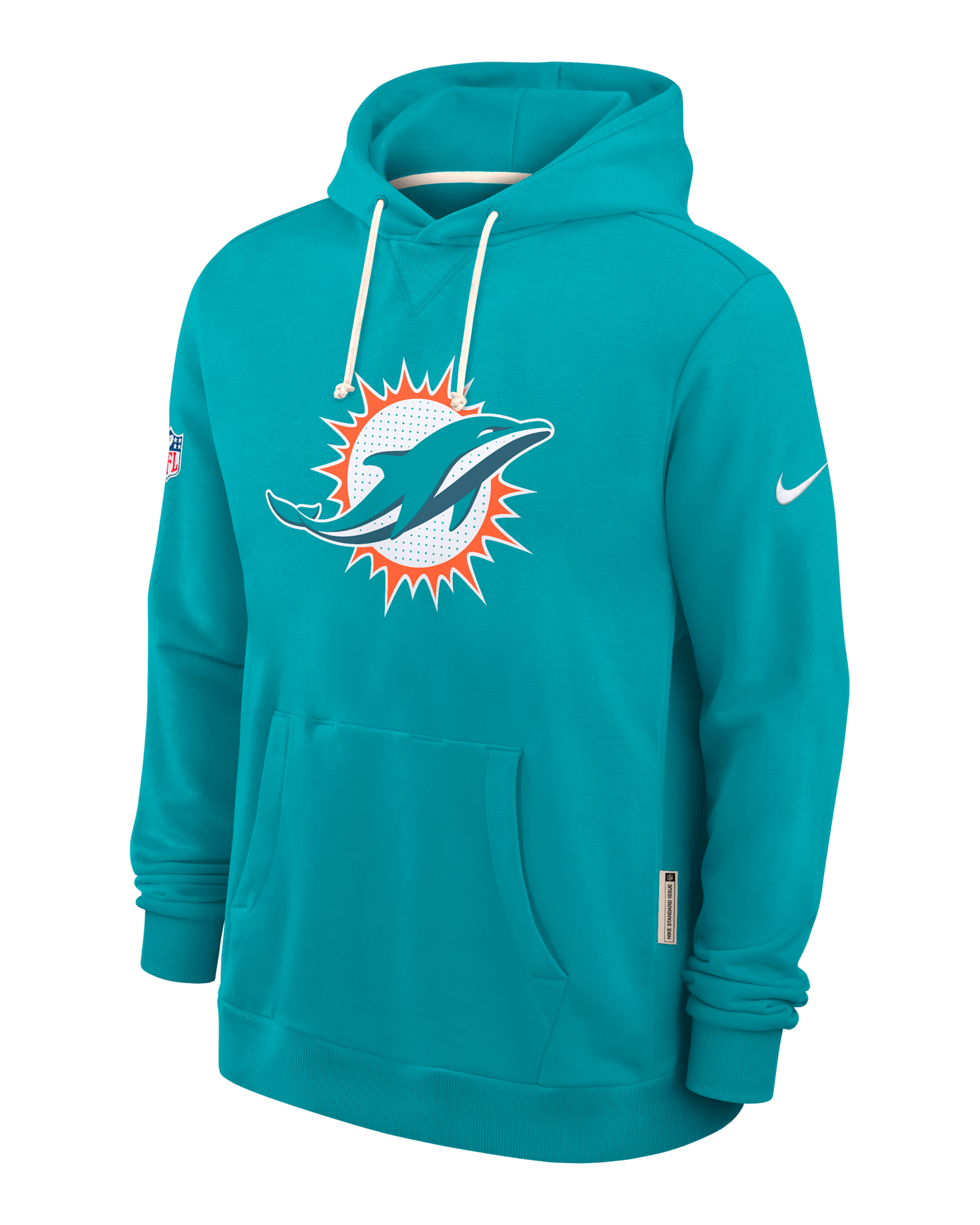 Miami Dolphins Initial Home Sideline Men's Nike Dri-FIT NFL Pullover Hoodie - Turbo Green