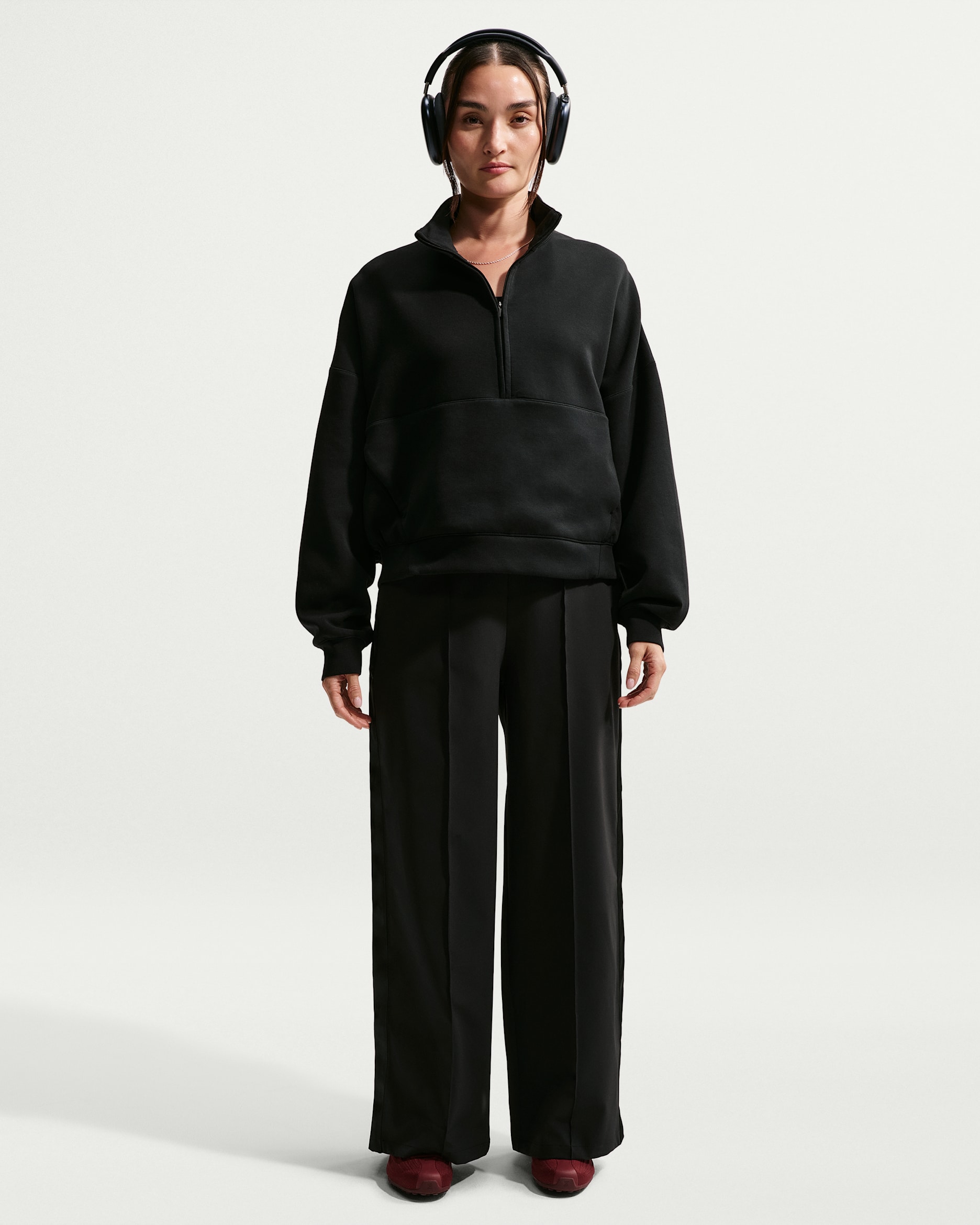 Nike 24.7 PerfectStretch Women's Dri-FIT High-Waisted Loose Tearaway Trousers - Black/Black/Dark Smoke Grey