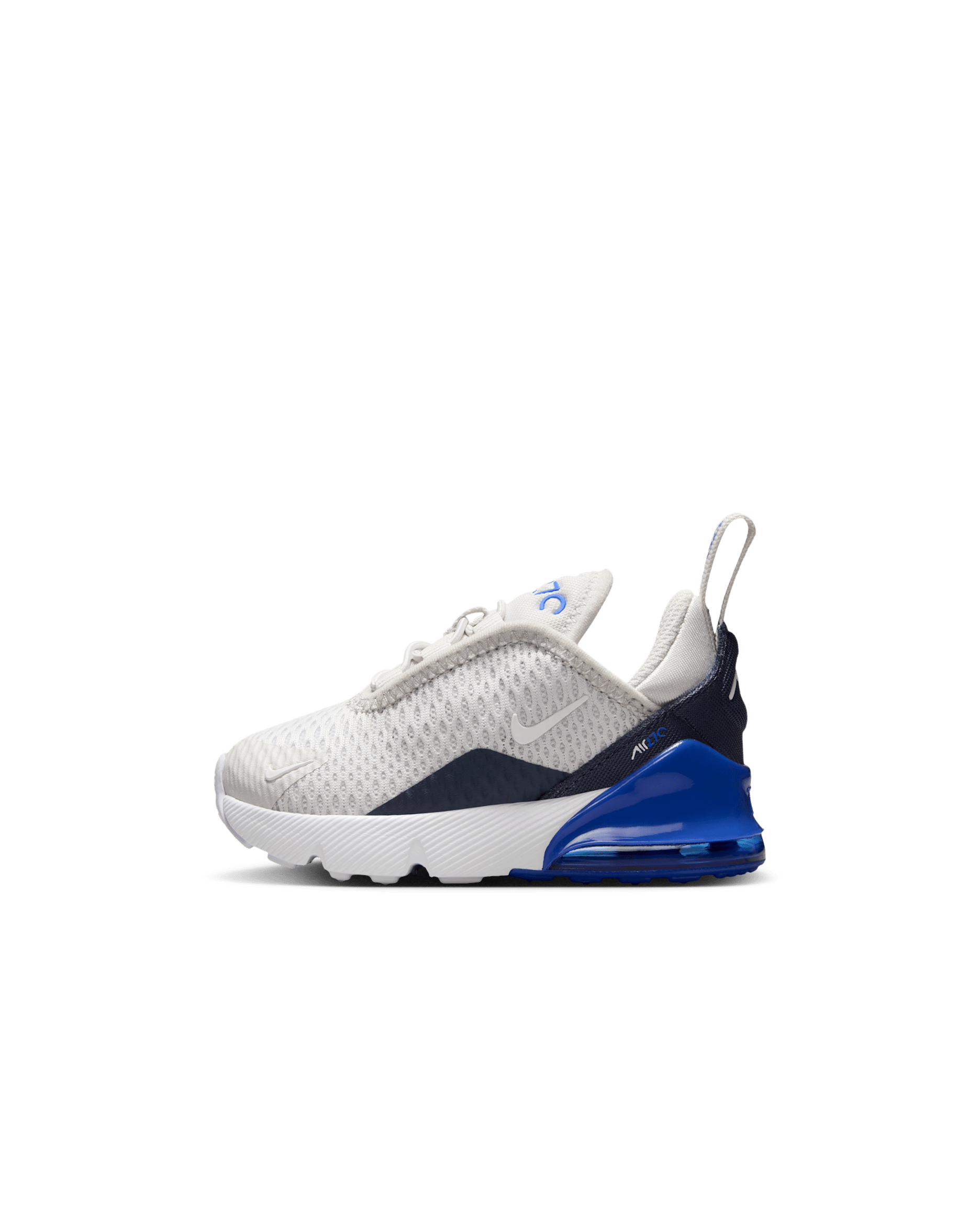 Nike Air Max 270 Baby/Toddler Shoe - Vast Grey/Hyper Royal/Thunder Blue/White