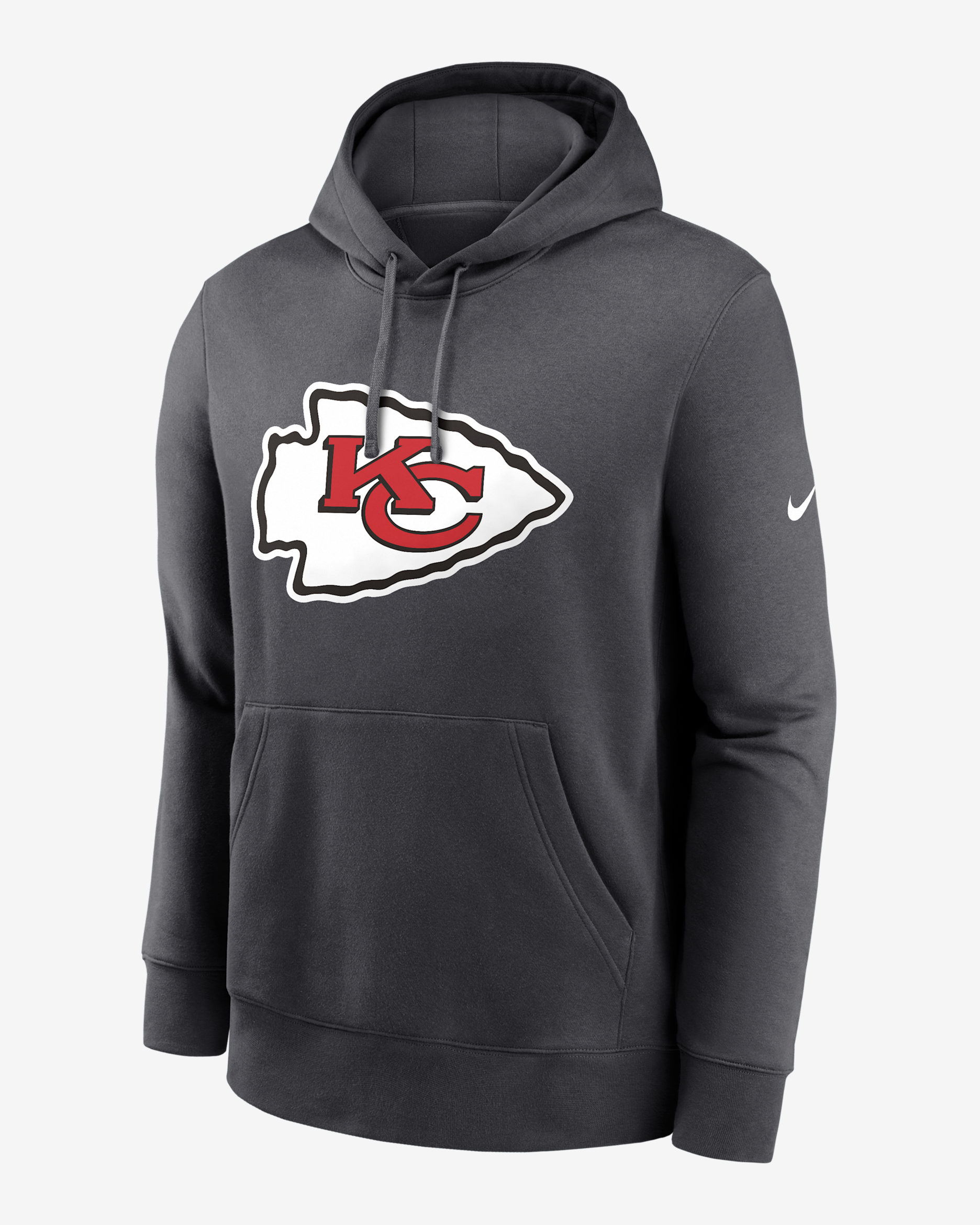 Kansas City Chiefs Club Logo Men's Nike NFL Pullover Hoodie - Anthracite