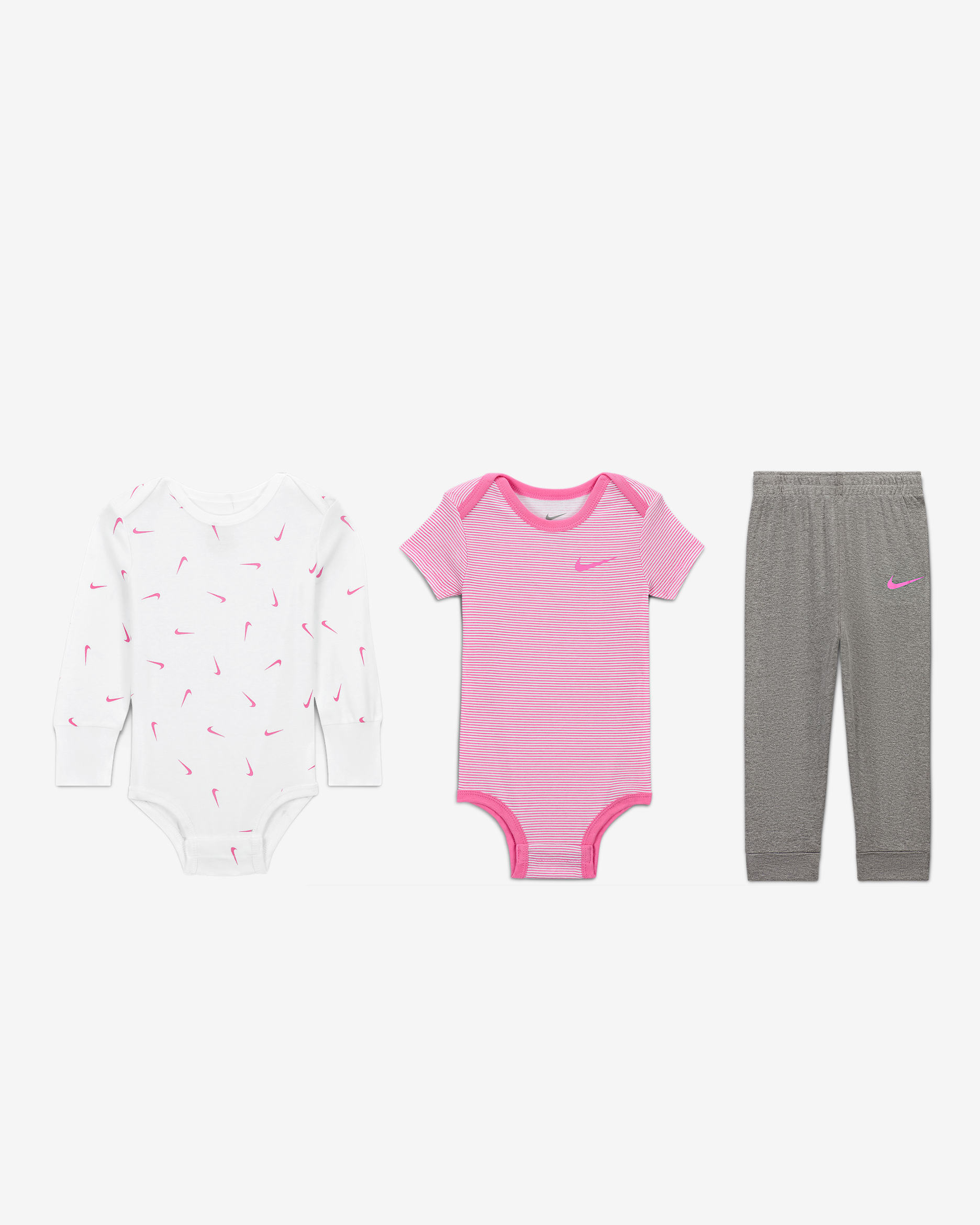 Nike Baby Essentials Baby (12-24M) 3-Piece Bodysuits and Pants Set - White