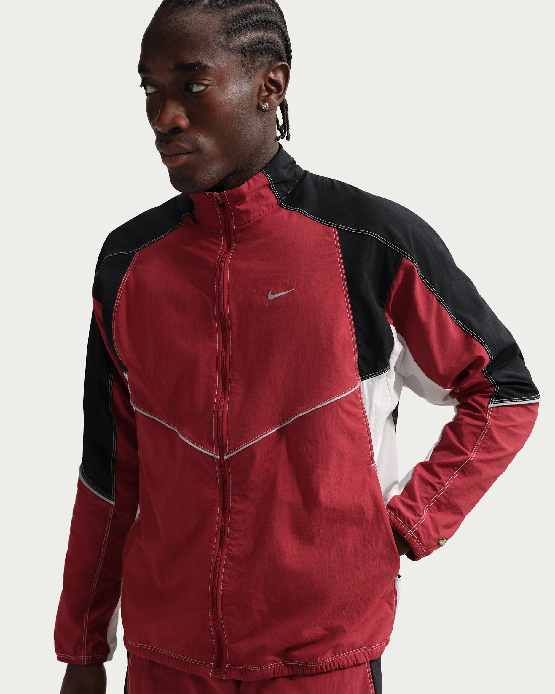 Nike Retro Men's Dri-FIT Tracksuit Jacket - Team Crimson/Black/Summit White