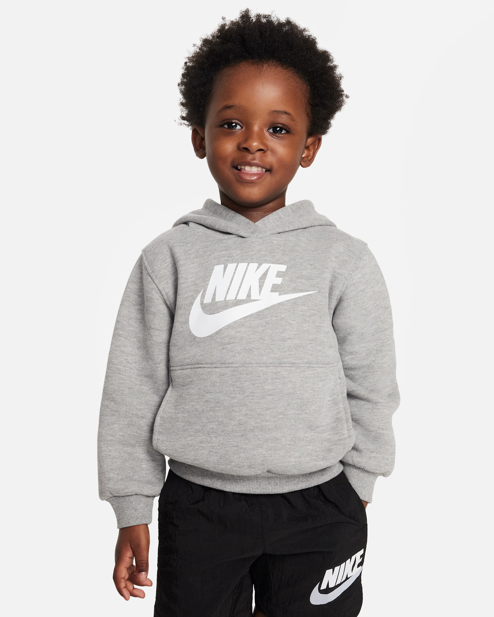 Sudadera con gorro sin cierre infantil Nike Sportswear Club Fleece - Gris oscuro jaspeado