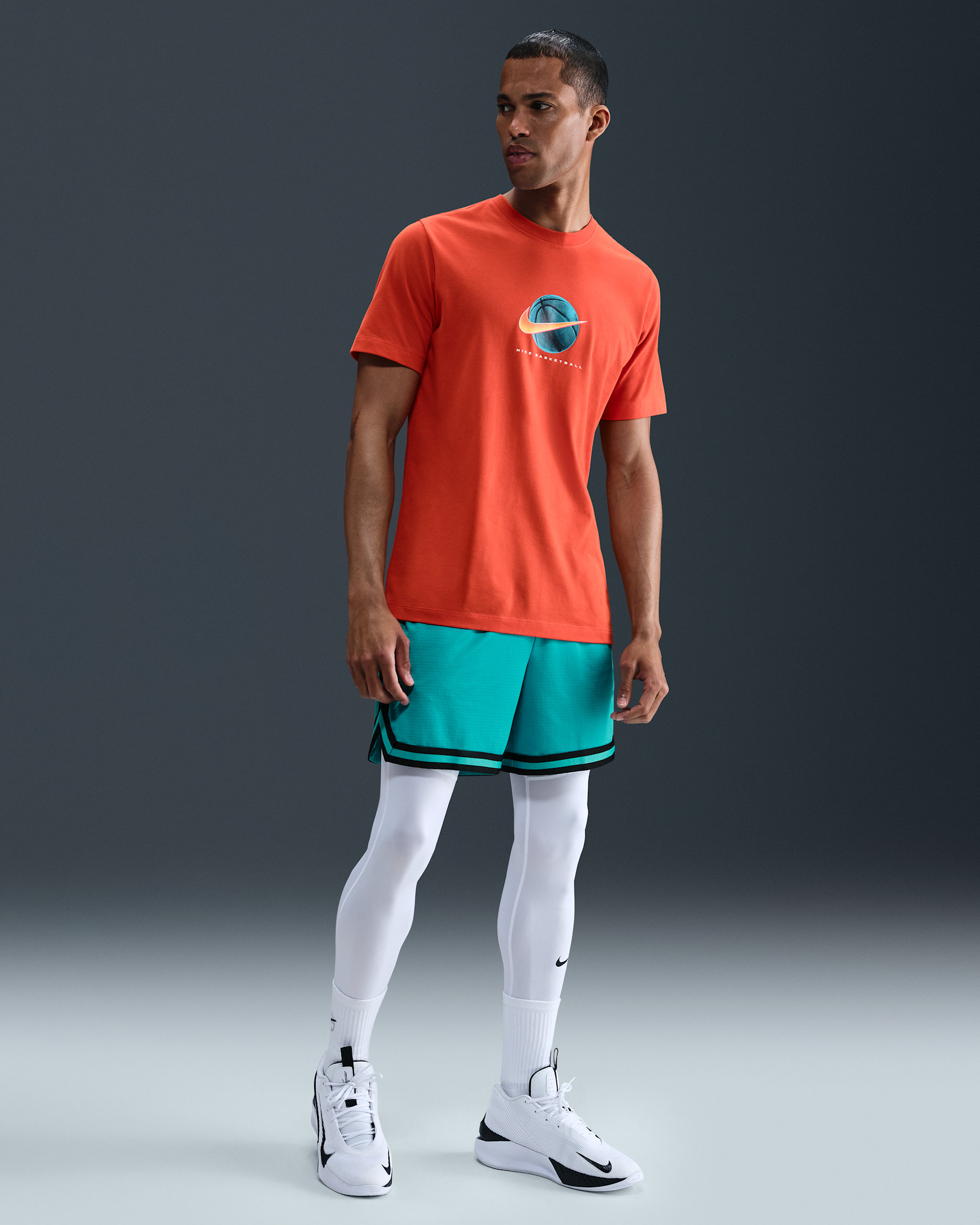 Shorts de básquetbol Dri-FIT de 15 cm para hombre Nike DNA - Cactus empolvado/Negro/Negro