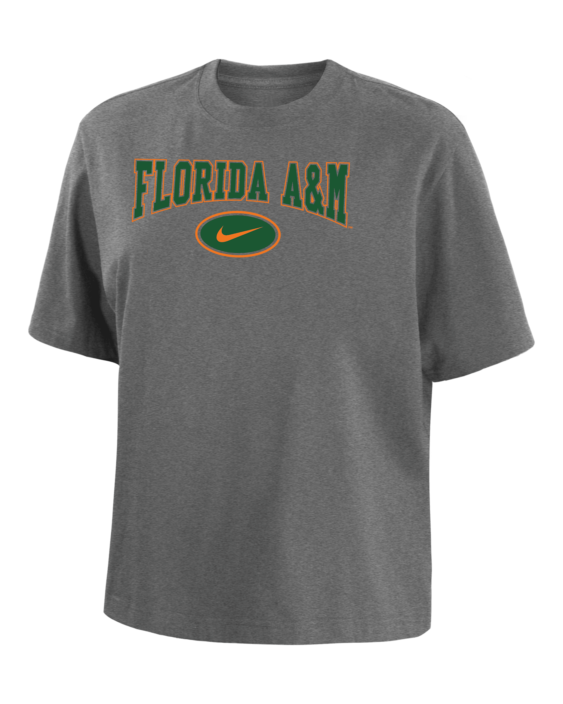 FAMU Women's Nike College Boxy T-Shirt - Dark Grey Heather