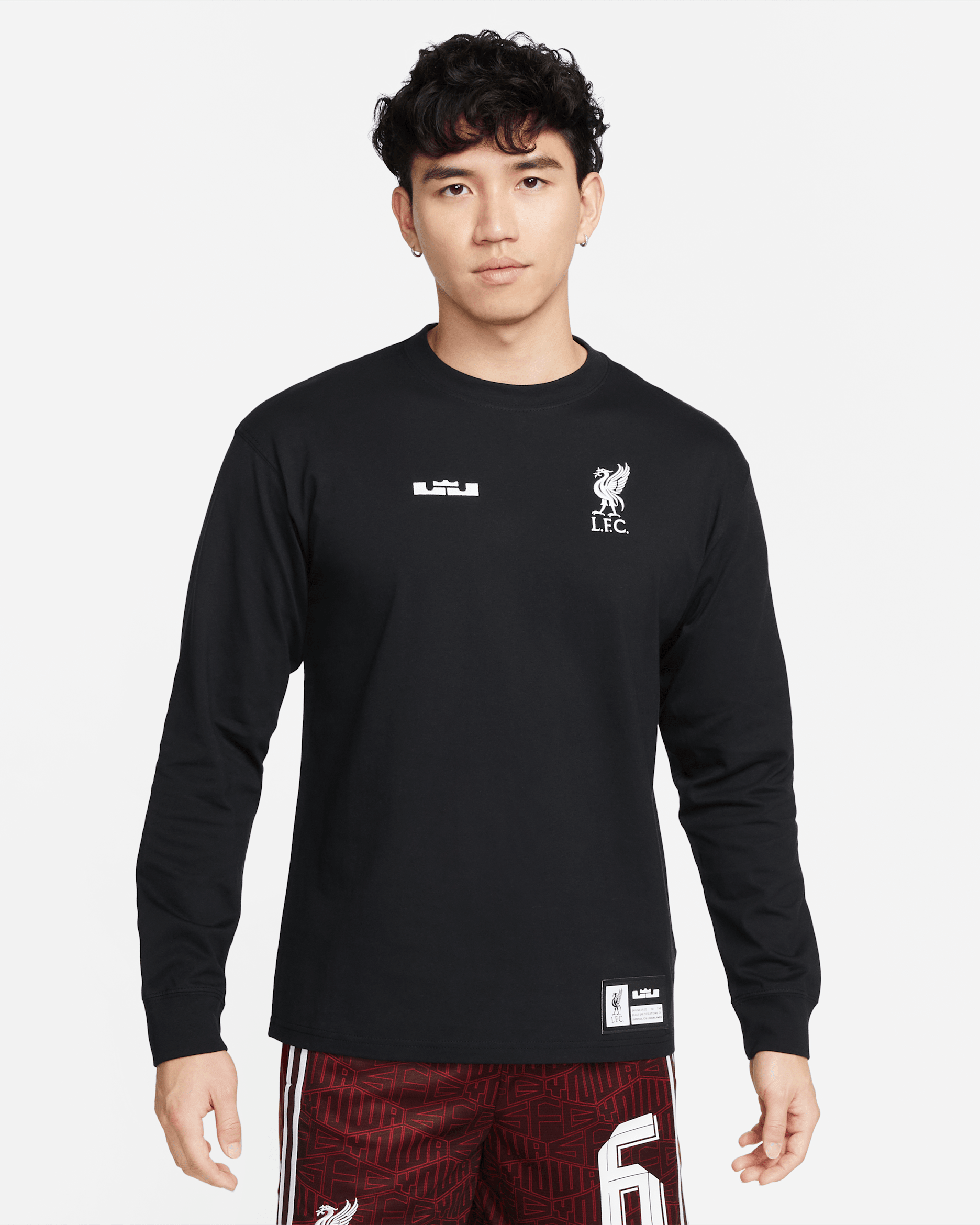 LeBron x Liverpool F.C. Men's Nike Long-Sleeve Max90 T-Shirt - Black