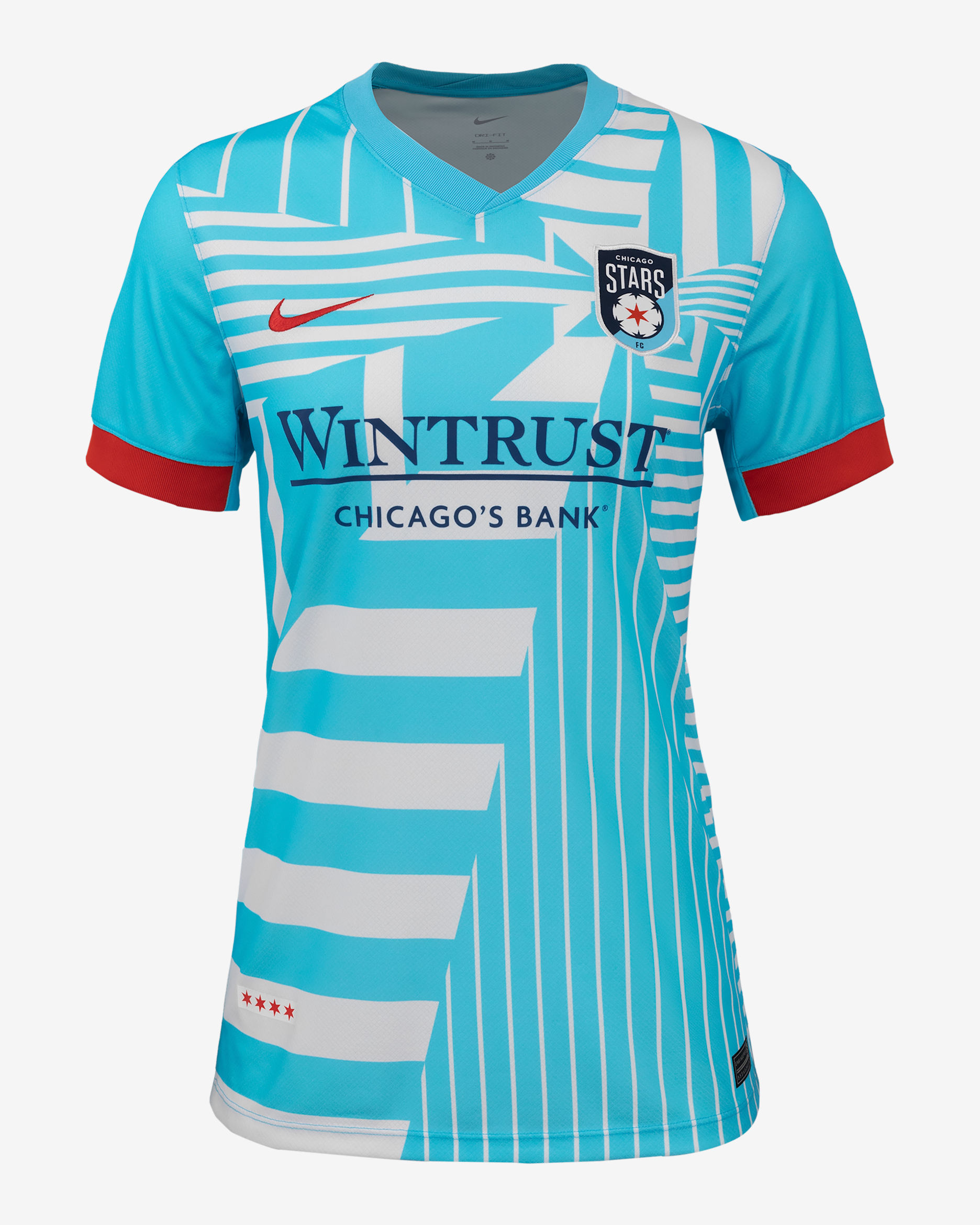 Jersey Nike Dri-FIT de la NWSL Replica para mujer del Chicago Stars FC local 2025 Stadium - Azul báltico/Blanco