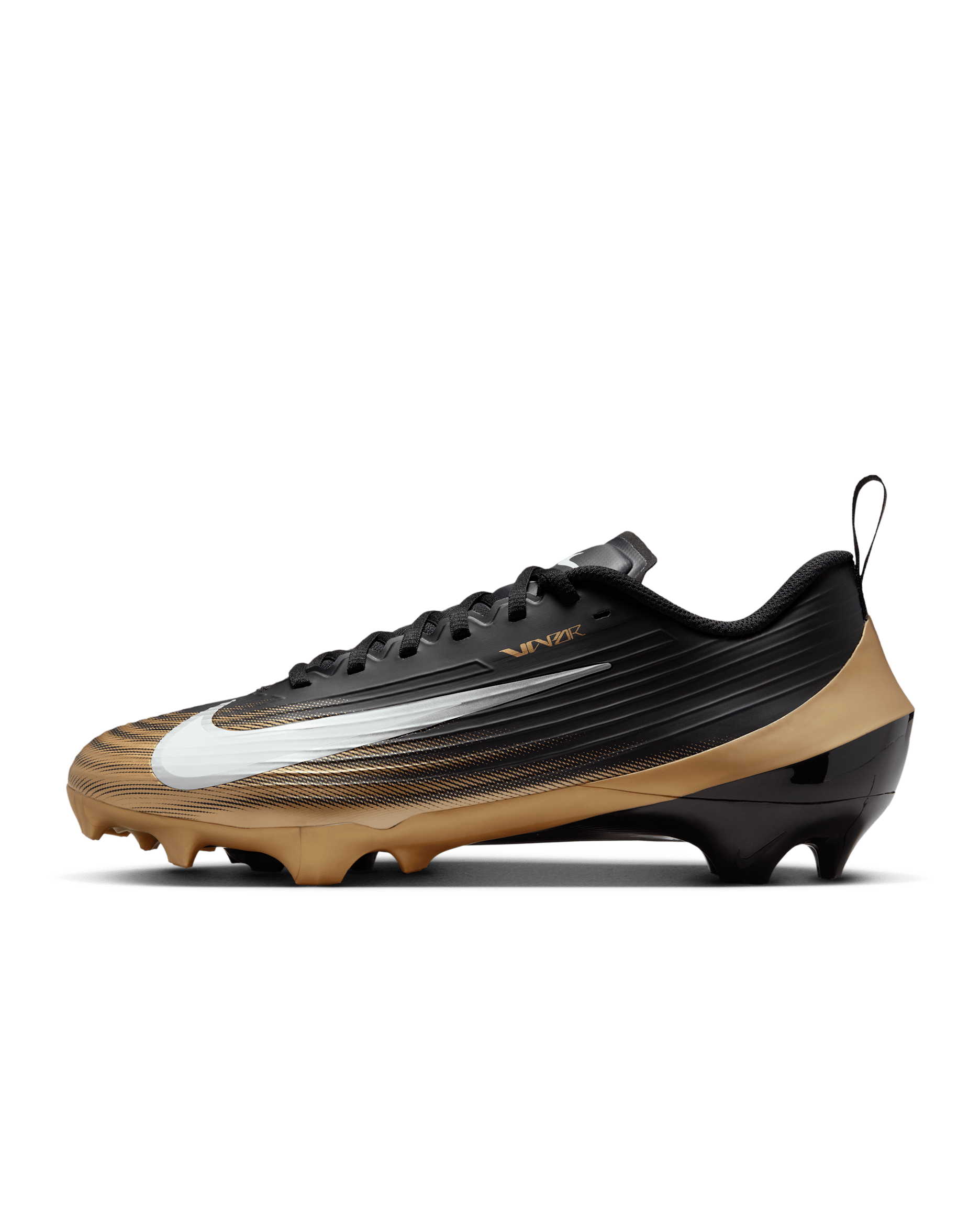 Nike Vapor Speed 3 Football Cleats - Black/Metallic Gold/White