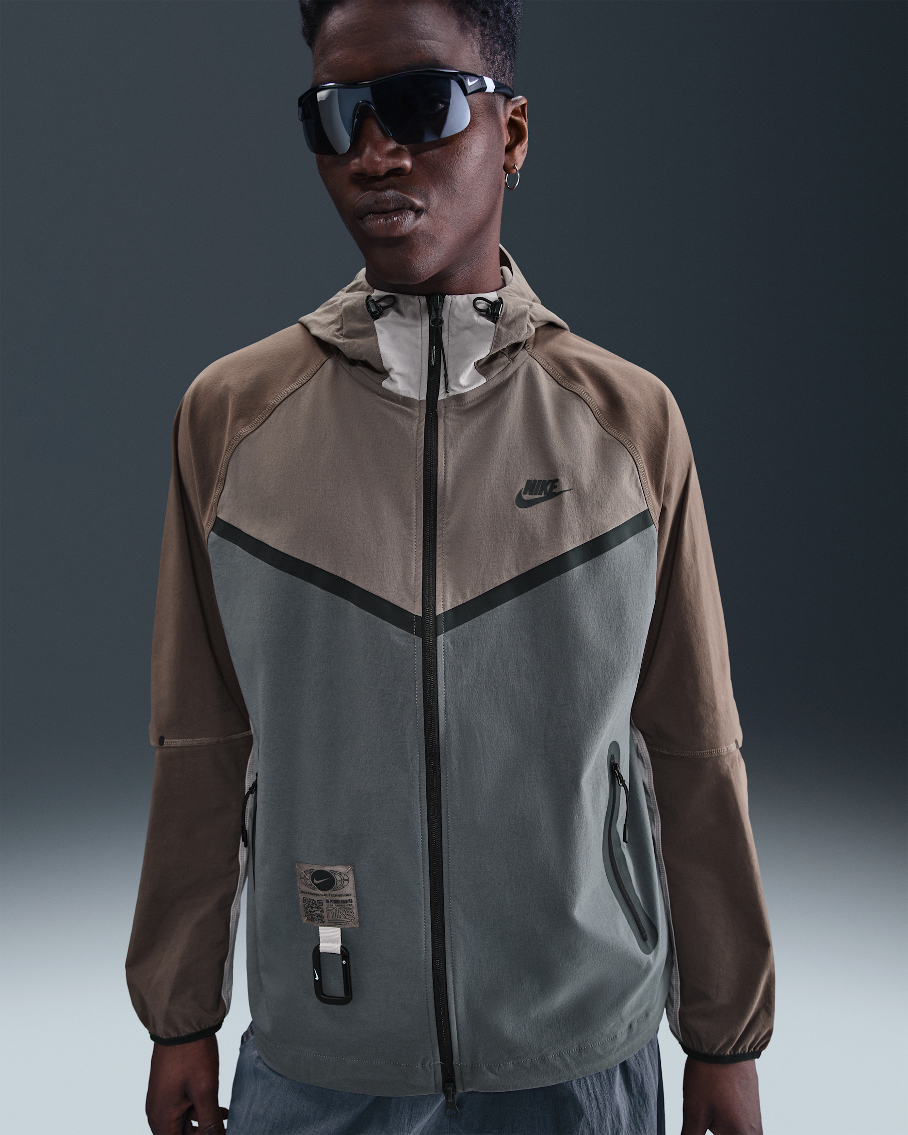 Nike Tech Men's Woven Windrunner Full-Zip Jacket - Cave Stone/College Grey