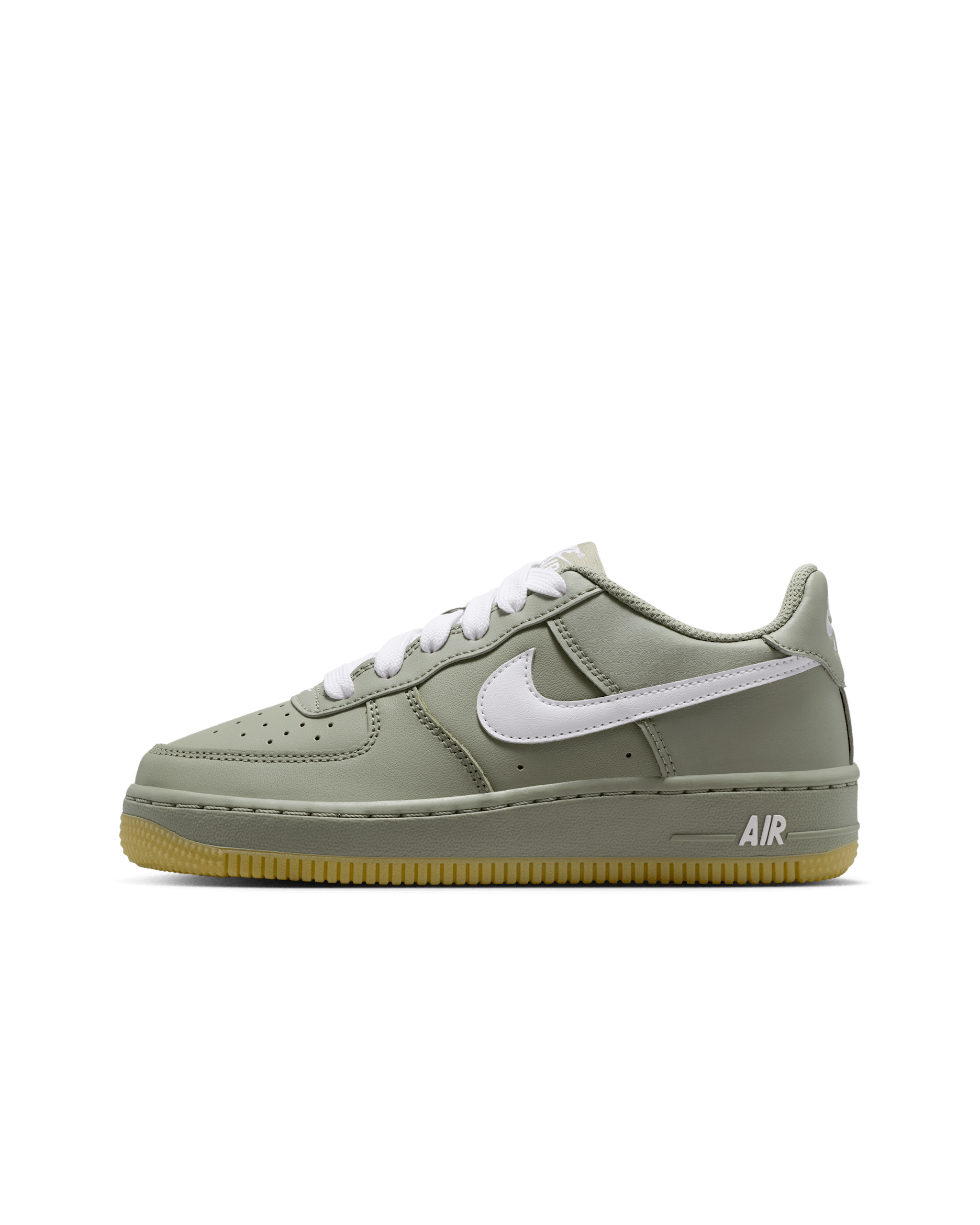 Tenis para niños grandes Nike Air Force 1 LV8 - Militar claro/Marrón claro goma/Plata metalizado/Blanco