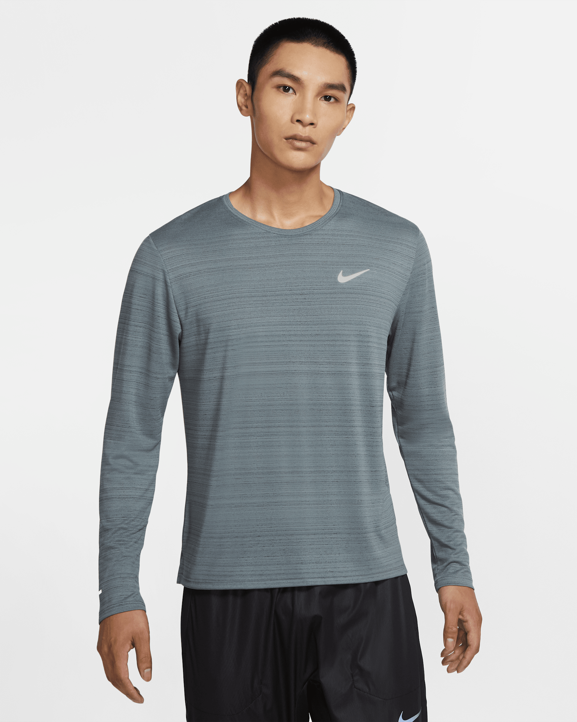 Nike Dri-FIT Miler Men's Long-Sleeve Running Top - Smoke Grey