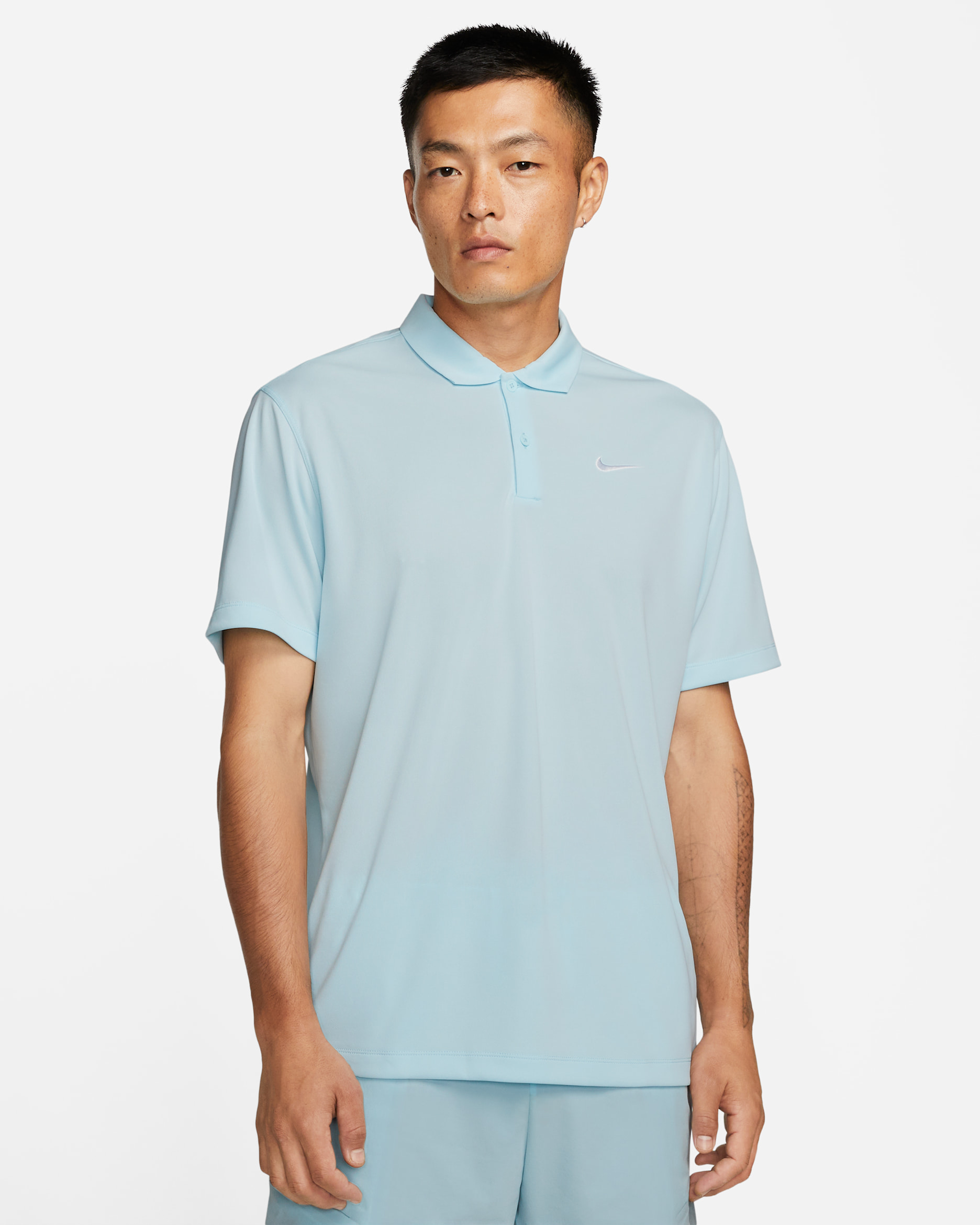 NikeCourt Dri-FIT Men's Tennis Polo - Glacier Blue/White