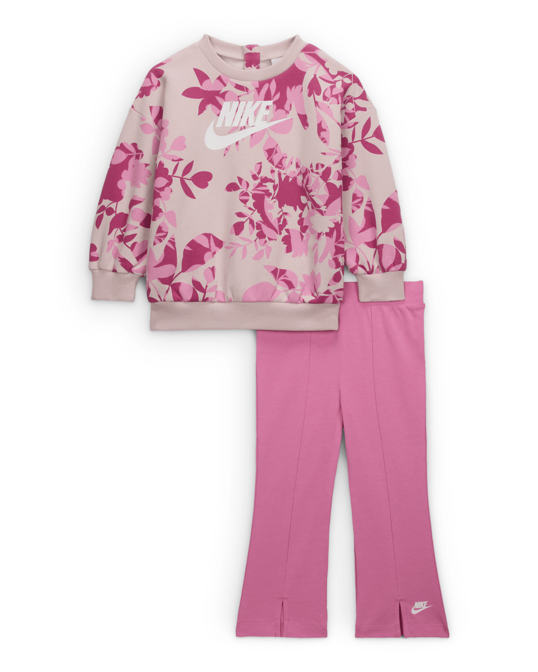 Σετ crew και κολάν Nike Floral Camo για βρέφη (12-24M) - Magic Flamingo