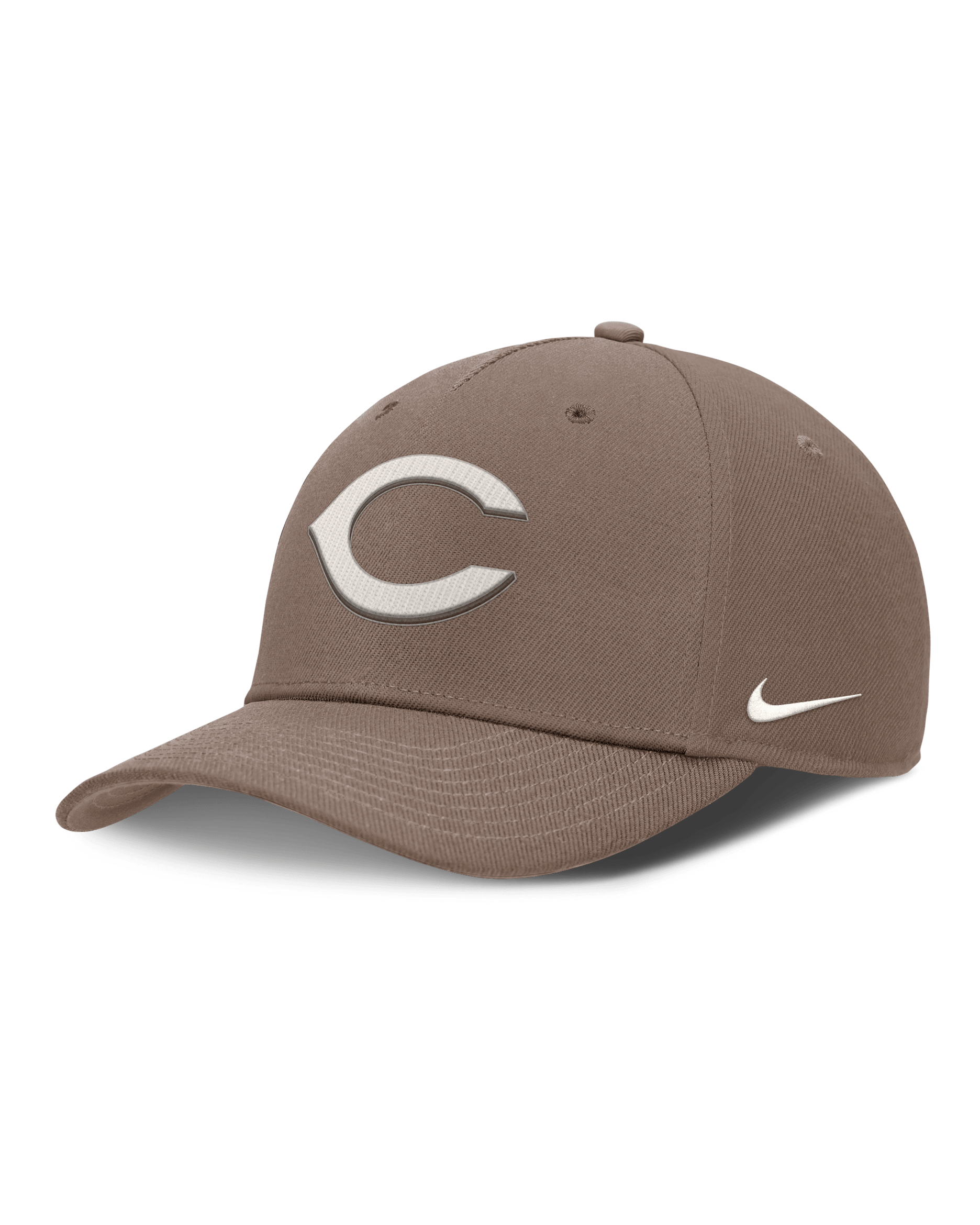 Cincinnati Reds Rise Men's Nike Dri-FIT MLB Adjustable Hat - Mink Brown