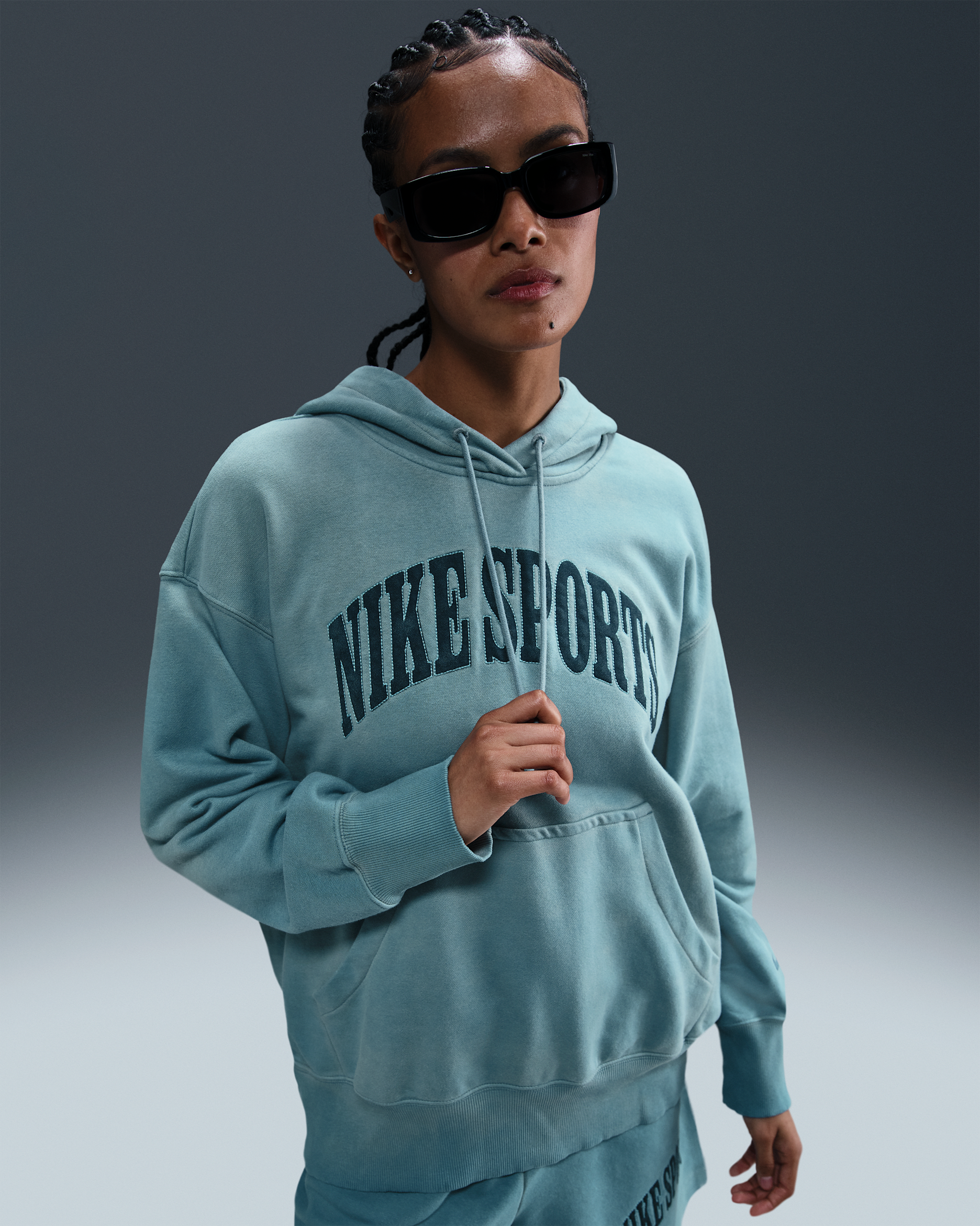 Nike Sportswear Phoenix Fleece Women's Oversized French Terry Hoodie - Smokey Blue