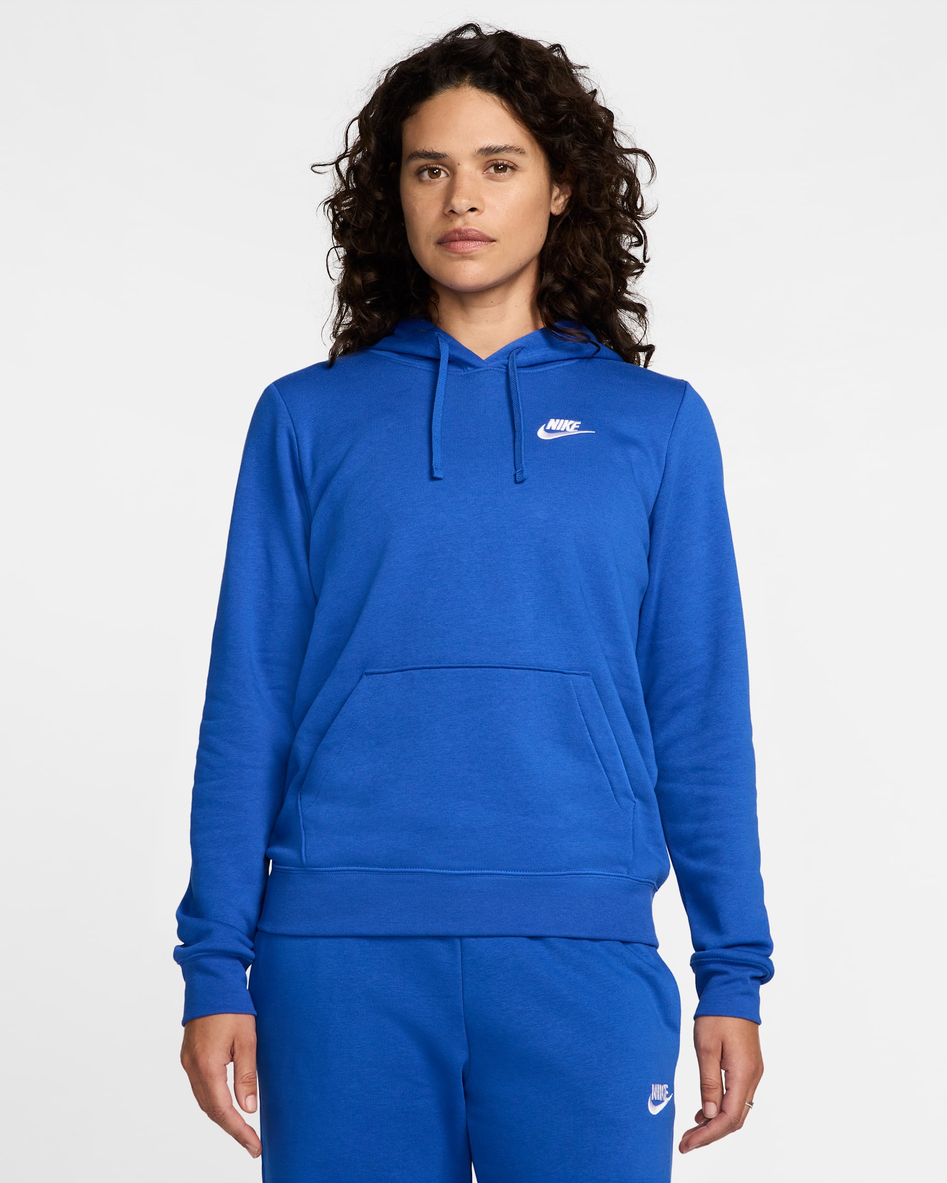 Nike Sportswear Club Fleece Women's Pullover Hoodie - Game Royal/White