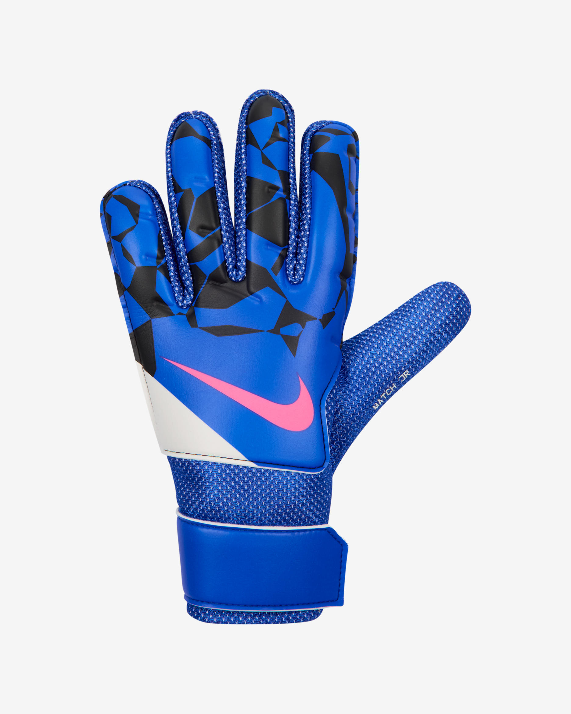 Nike Match Jr. Big Kids' Goalkeeper Soccer Gloves - Racer Blue/Black/White/Pink Blast