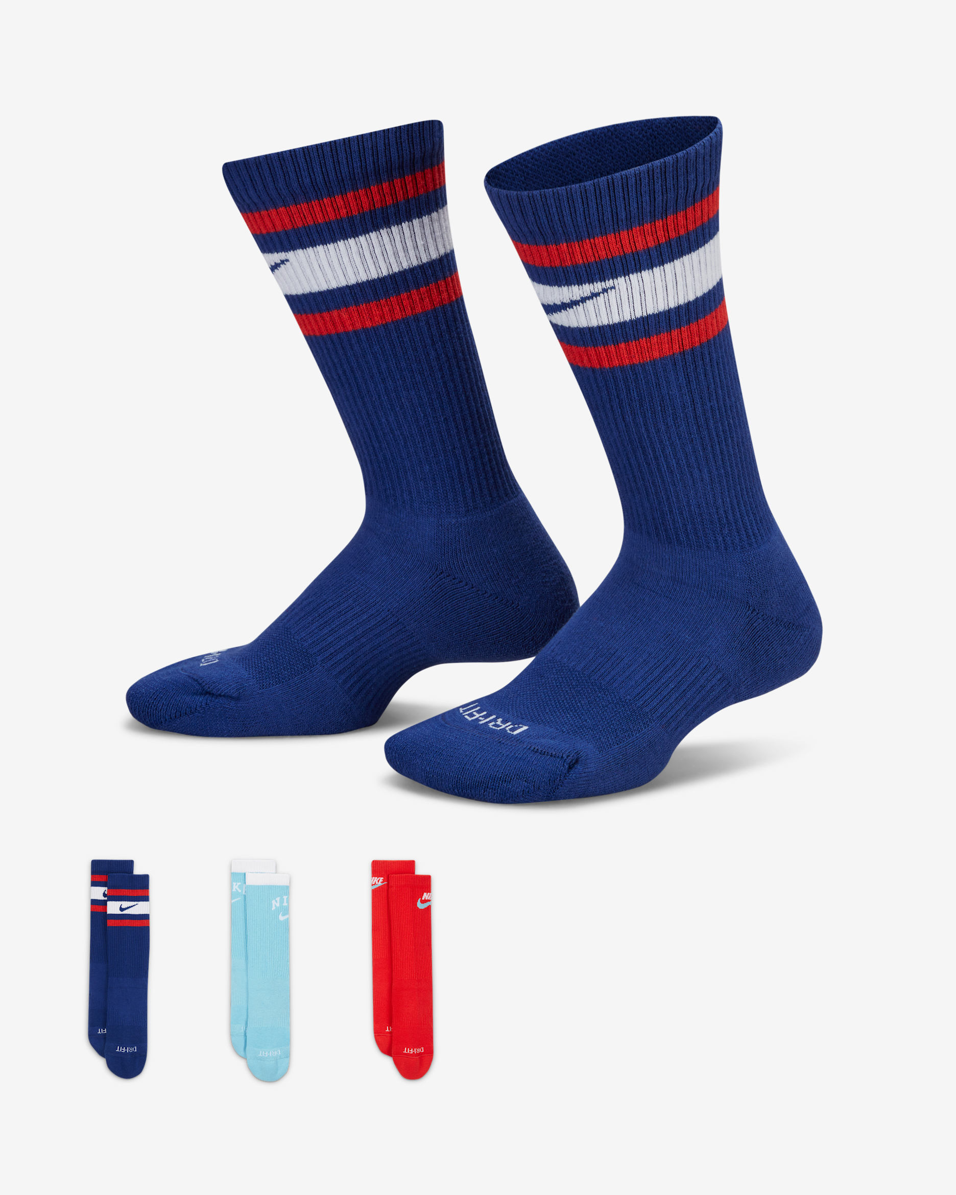 Nike Everyday Plus Cushioned Crew Socks - Multi-Colour