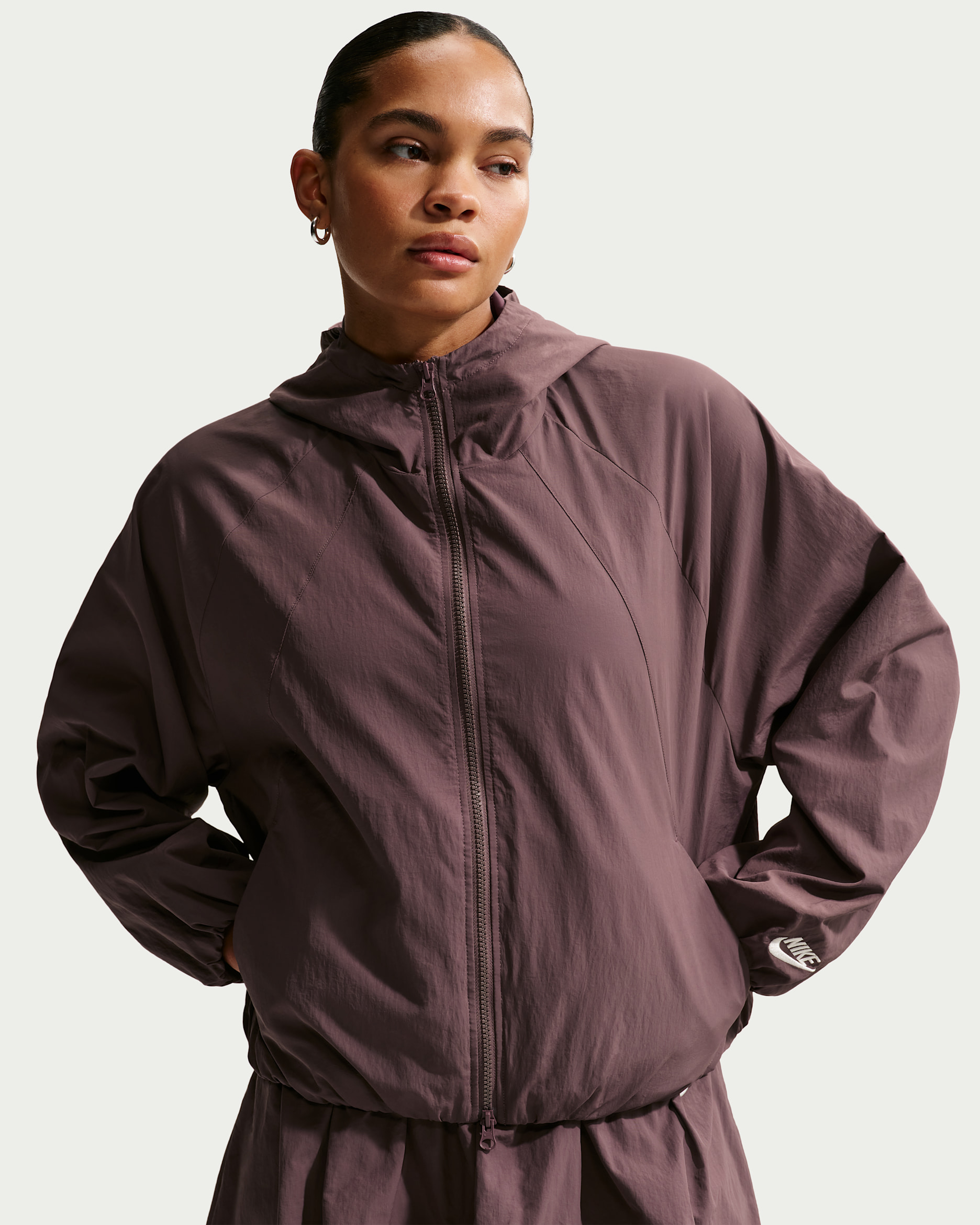 Nike Sportswear Women's Oversized Hooded Jacket - Tattoo/Chalk