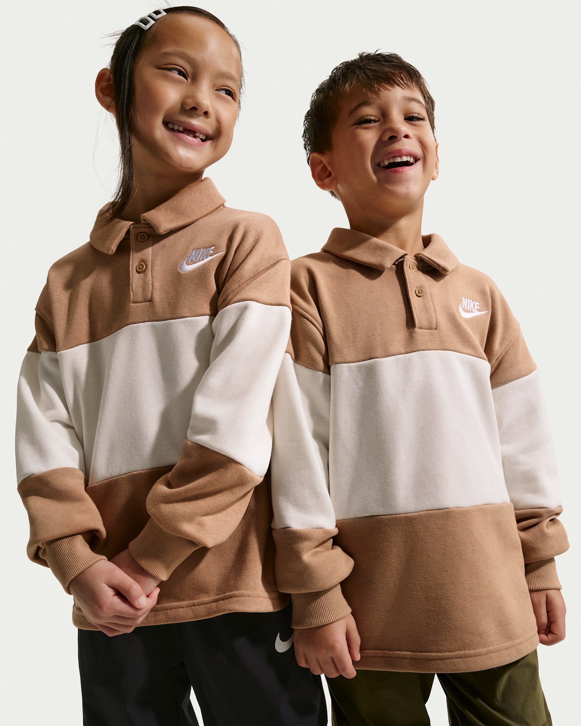나이키 클럽 리틀키즈 프렌치 테리 긴팔 럭비 폴로 - 헴프