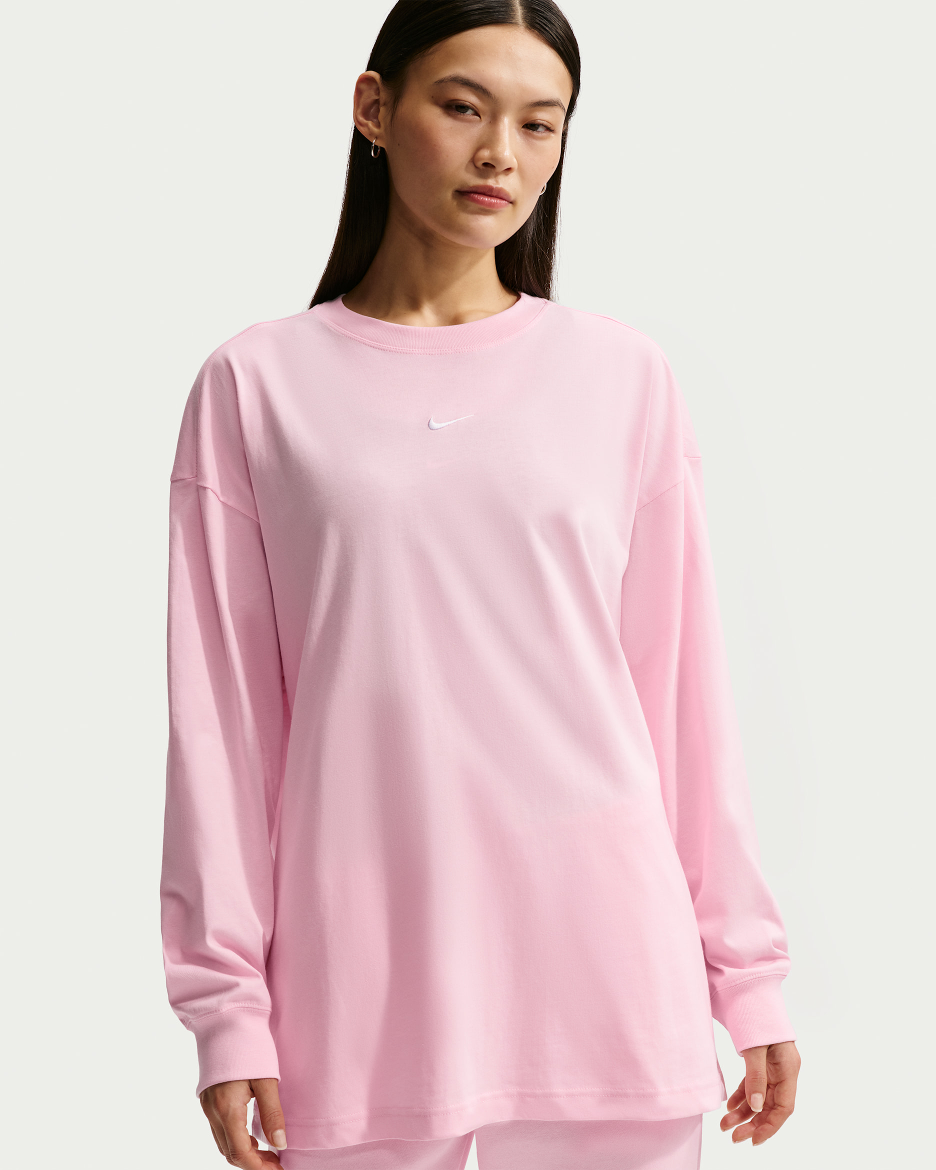Nike Sportswear Women's Oversized Long-Sleeve T-Shirt - Pink Foam
