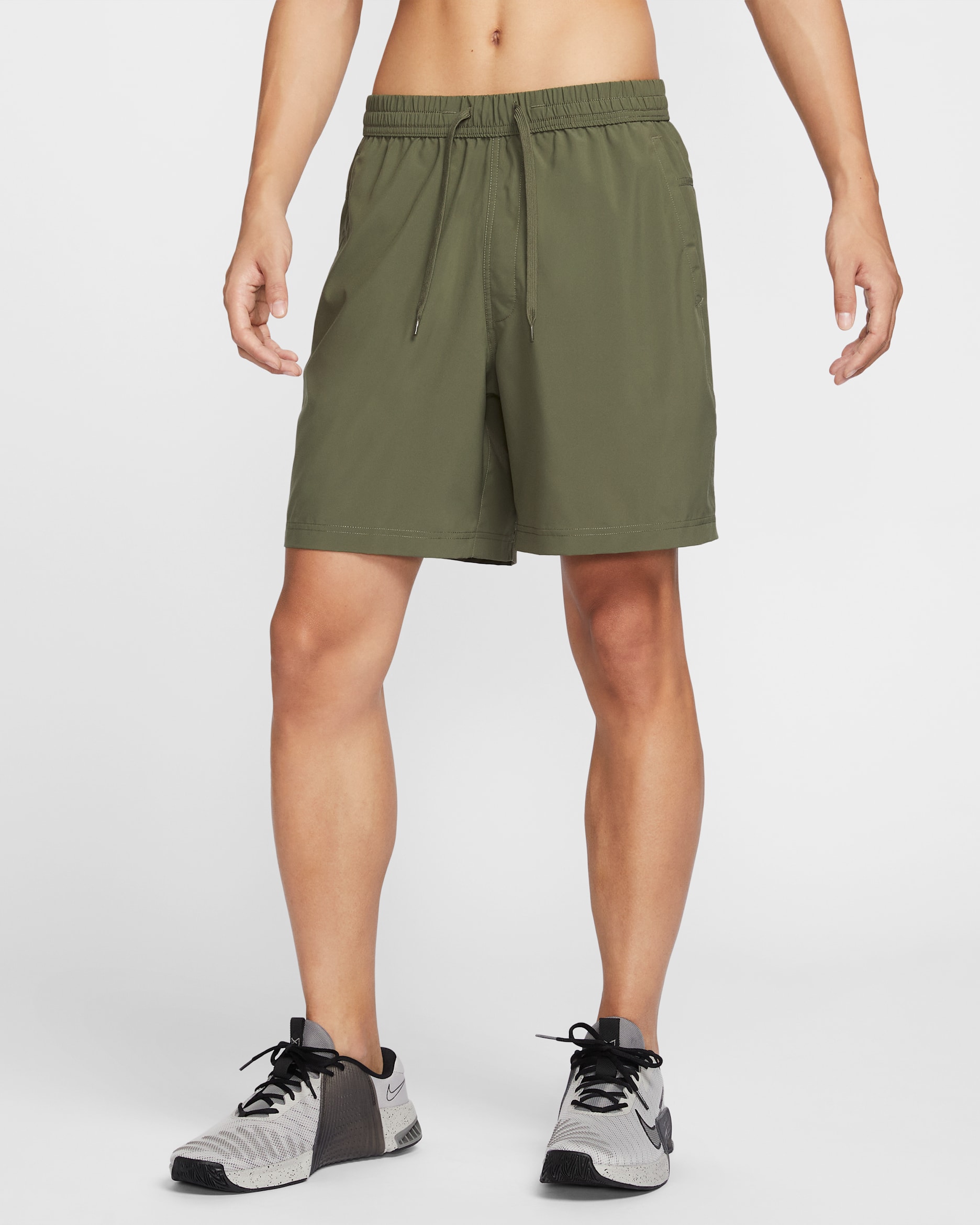 Nike Form Men's Dri-FIT 18cm (approx.) Unlined Versatile Shorts - Medium Olive/Pale Ivory/Cargo Khaki
